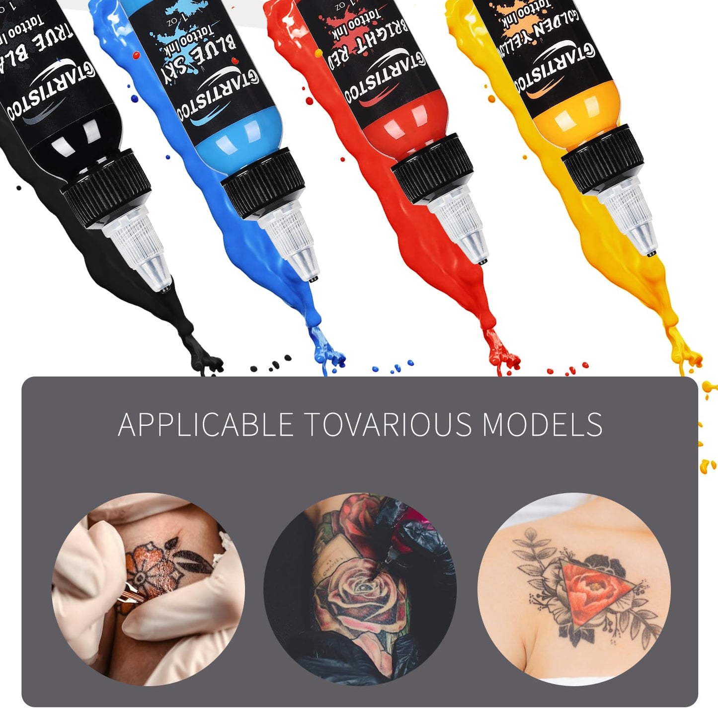 GTARTISTOO Ink Professional 14 Colors 1oz (14 Colors 30ml) Vegan-Friendly Pigment Ink Supplies Ink
