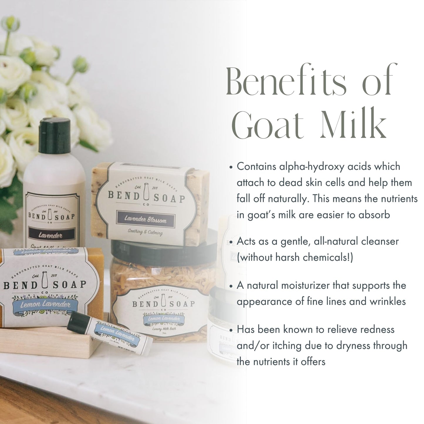 Bend Soap Company Milk Bath, 100% Natural Ingredients, Gentle Cleanser, Hydrates Moisturize and Softens The Skin, Handcrafted Goat Milk Soap, Essential Oil, 2 lbs - Oatmeal Honey
