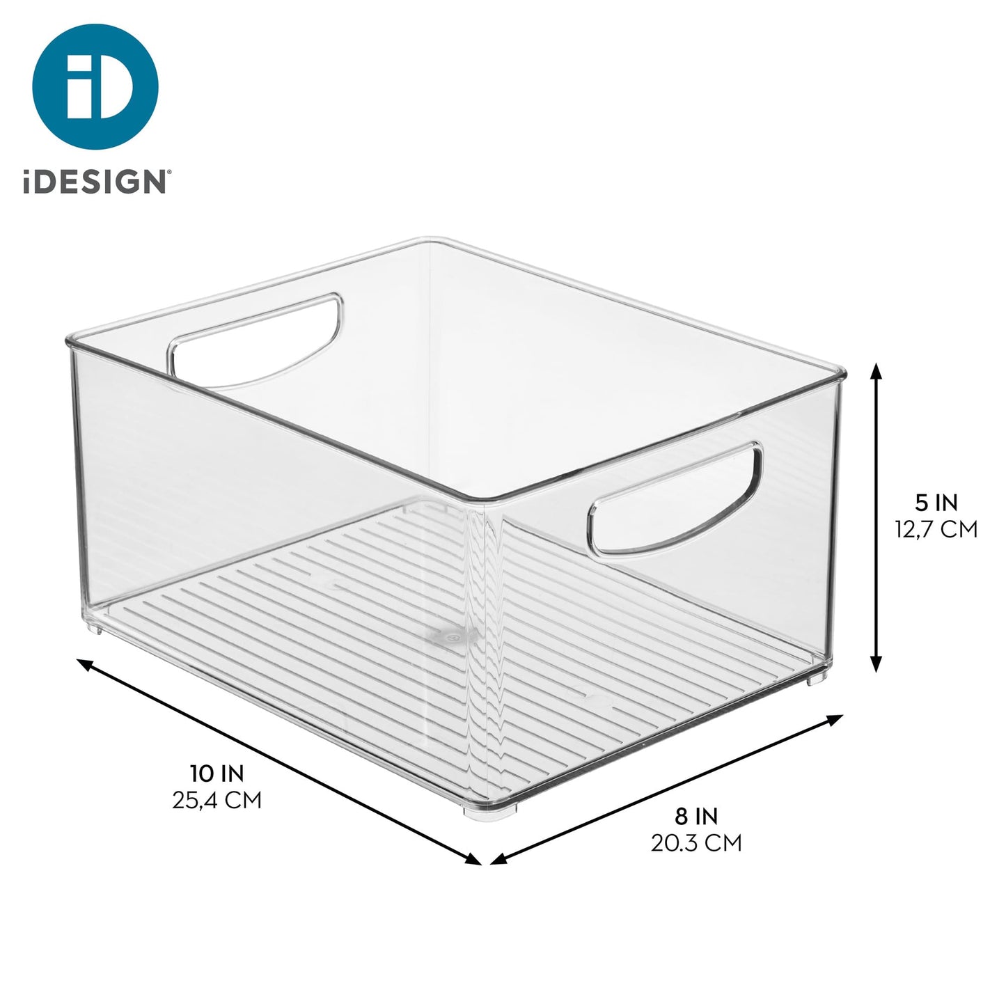 iDesign Stackable Storage Bin - Organize Pantry, Fridge, or Freezer, Set of 4, Clear, Made in USA