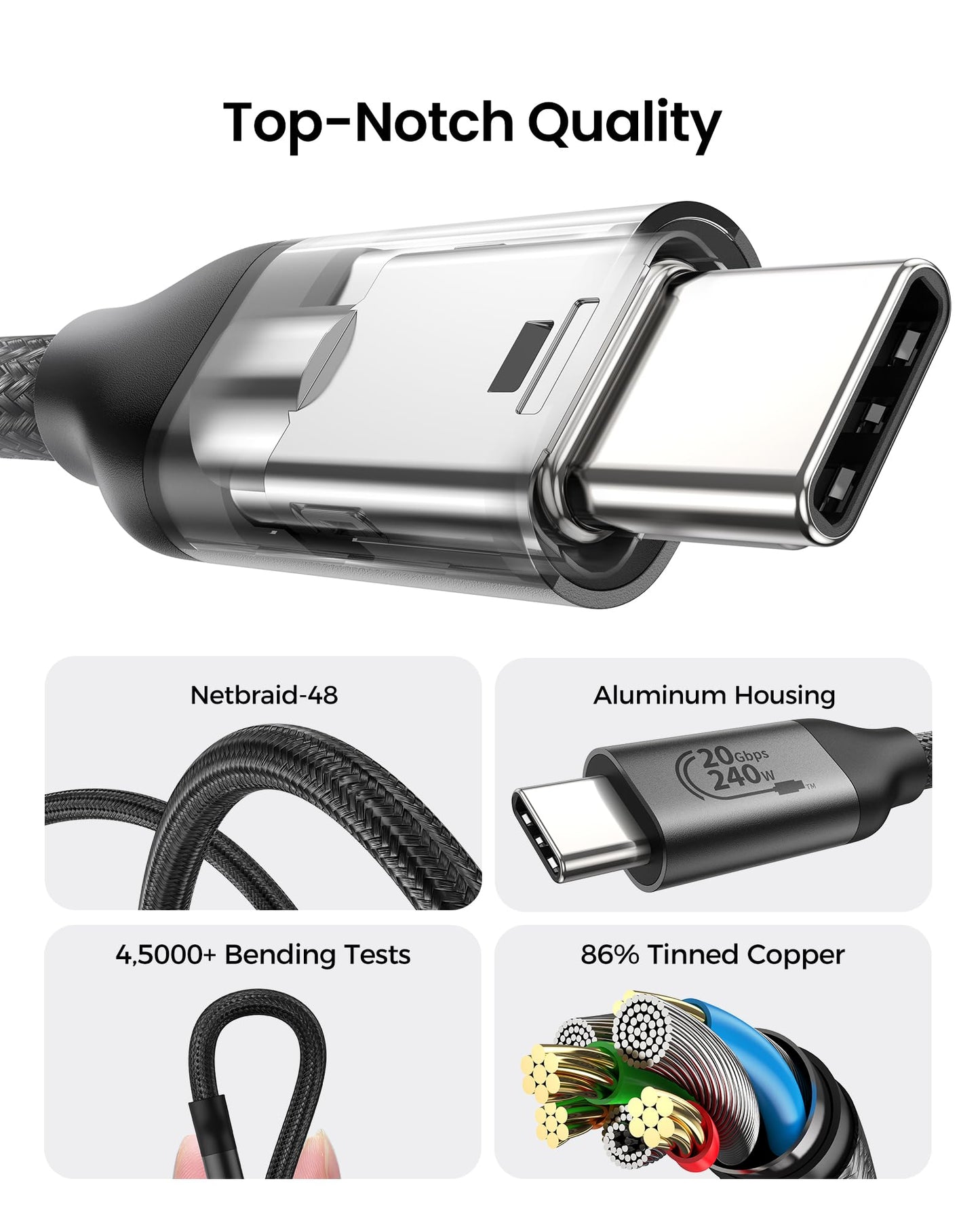 Silkland USB 4 for Long Thunderbolt 4 Cable 16.5FT/5M, 20Gbps Data Transfer, Supports 5K/4K@60Hz, 240W PD 3.1 Charging, USB C Video Cable Compatible for Thunderbolt 3, MacBook, SSD, Docking,VR Headset