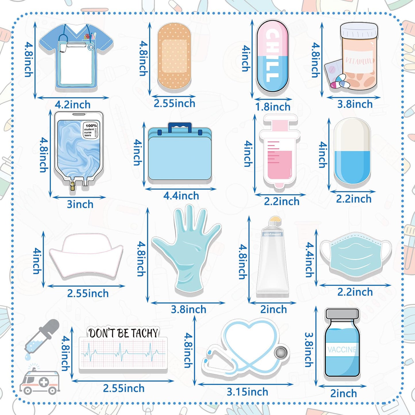 60 Pads Mini Funny Nurse Sticky Notes CNA Gifts Nursing Essentials Medical Themed Mini Notes Assorted Pads Self Stick Cute Memo for Gifts Hospital