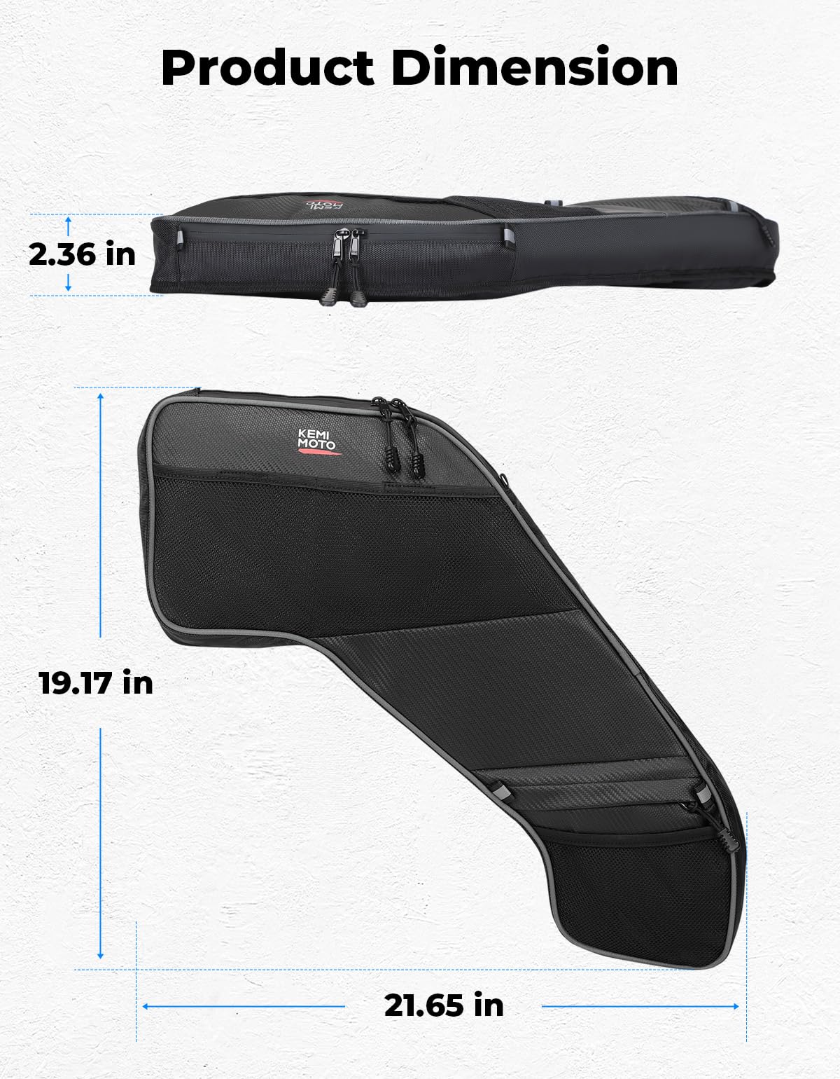 KEMIMOTO UTV Rear Door Bags with Knee Pad Compatible with Polaris General 4 1000 /XP 4 1000 2017-2026, 2PCS with Rear Side Door Storage Bag Accessories