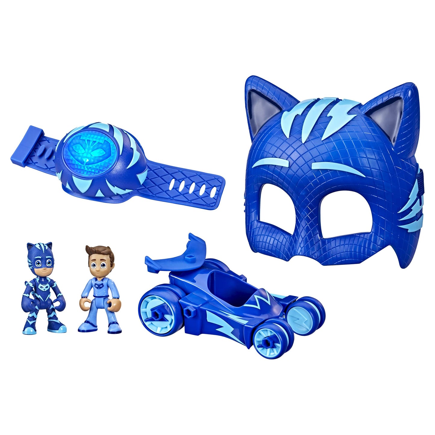 PJ Masks Catboy Power Pack Preschool Toy Set with 2 PJ-Masks-Action-Figures, Vehicle, Wristband, and-Costume-Mask for Kids Ages 3 and Up