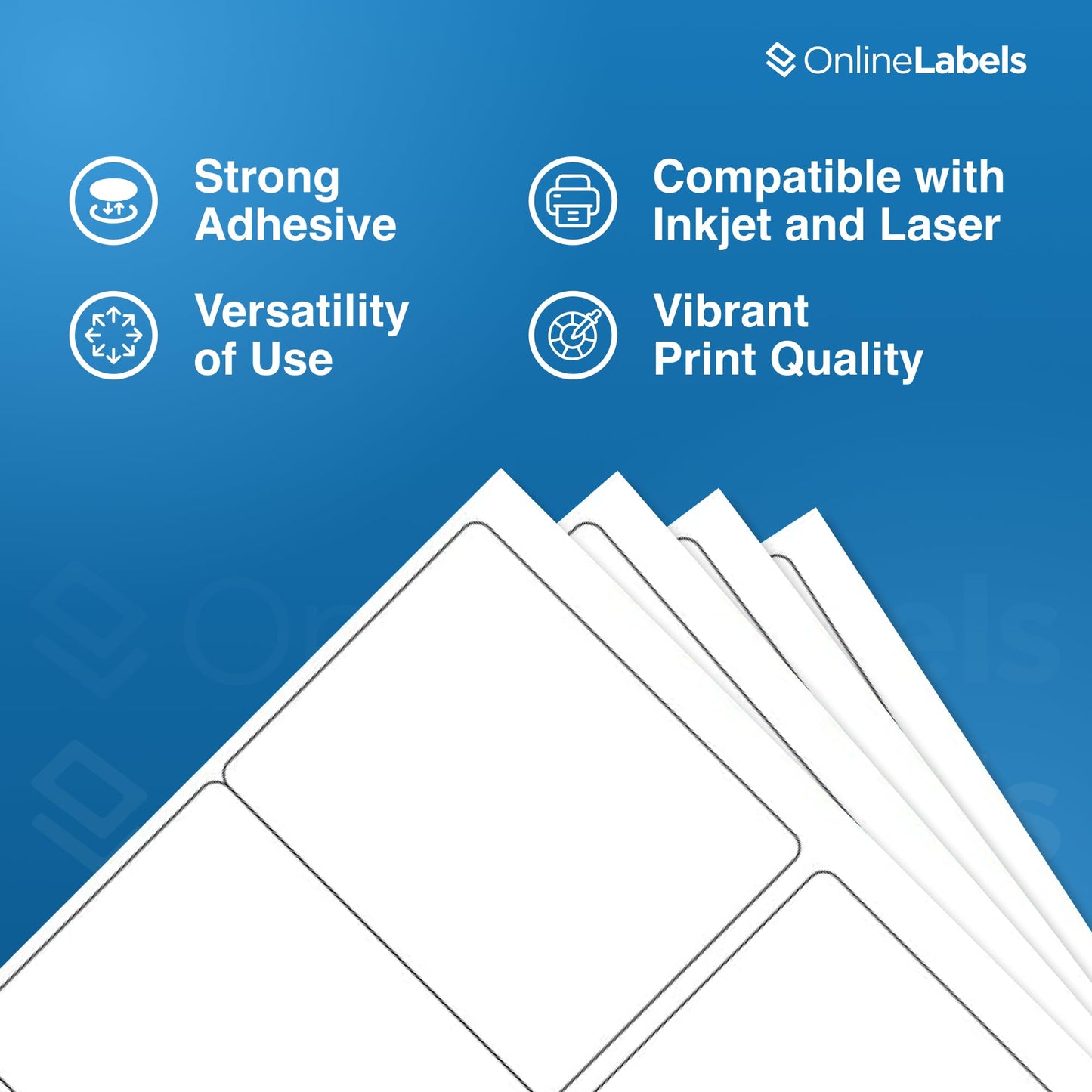 4 x 3.33 Rectangle Shipping Labels - Permanent, White Matte - Wine, Pallet Labels - 6-Up - Pack of 1,500 Labels, 250 Sheets - Inkjet/Laser Printers - Online Labels