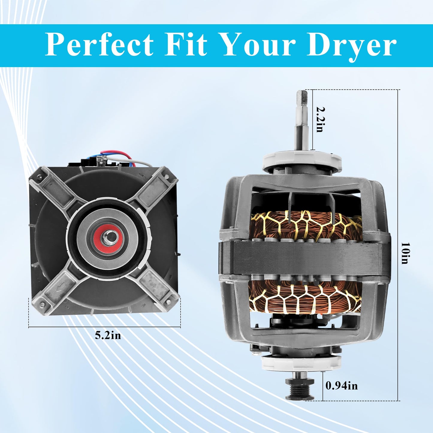 DC31-00055G DC31-00055H DC31-00055D DFS270ZSEL1 Dryer Motor for Sam.Sung Dryers Replaces DV45H7000EW DV48H7400EW DV45H7200EW DV42H5000GW DV338AEB Dryer Drive Motor by TOMOON