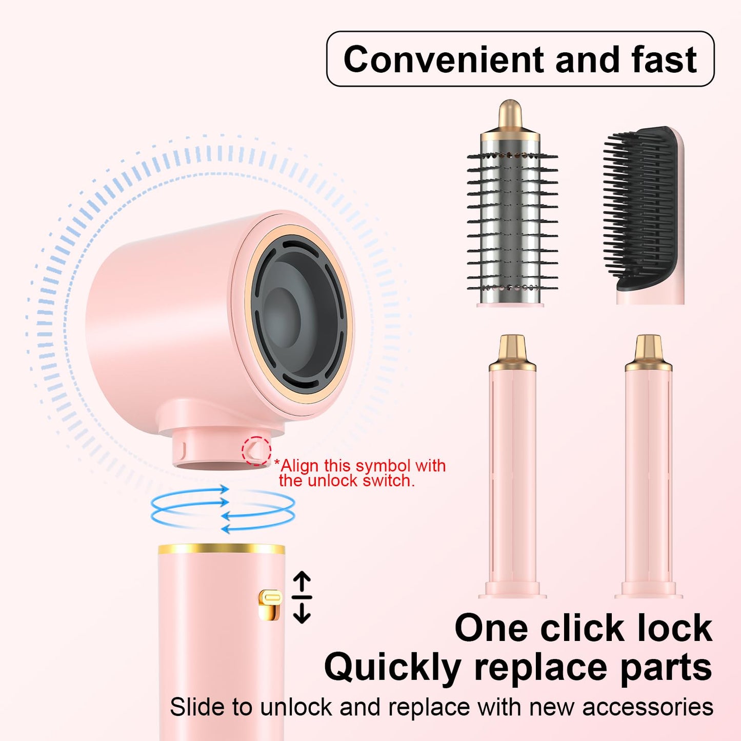 Hair Dryer Brush 5 in 1, JAOSOP Hair Styler, 110,000 RPM High-Speed Negative Ionic Hair Dryer Fast Drying, Professional Multi Blow Dryer Brush for Curling Volumizing Straightening Styling