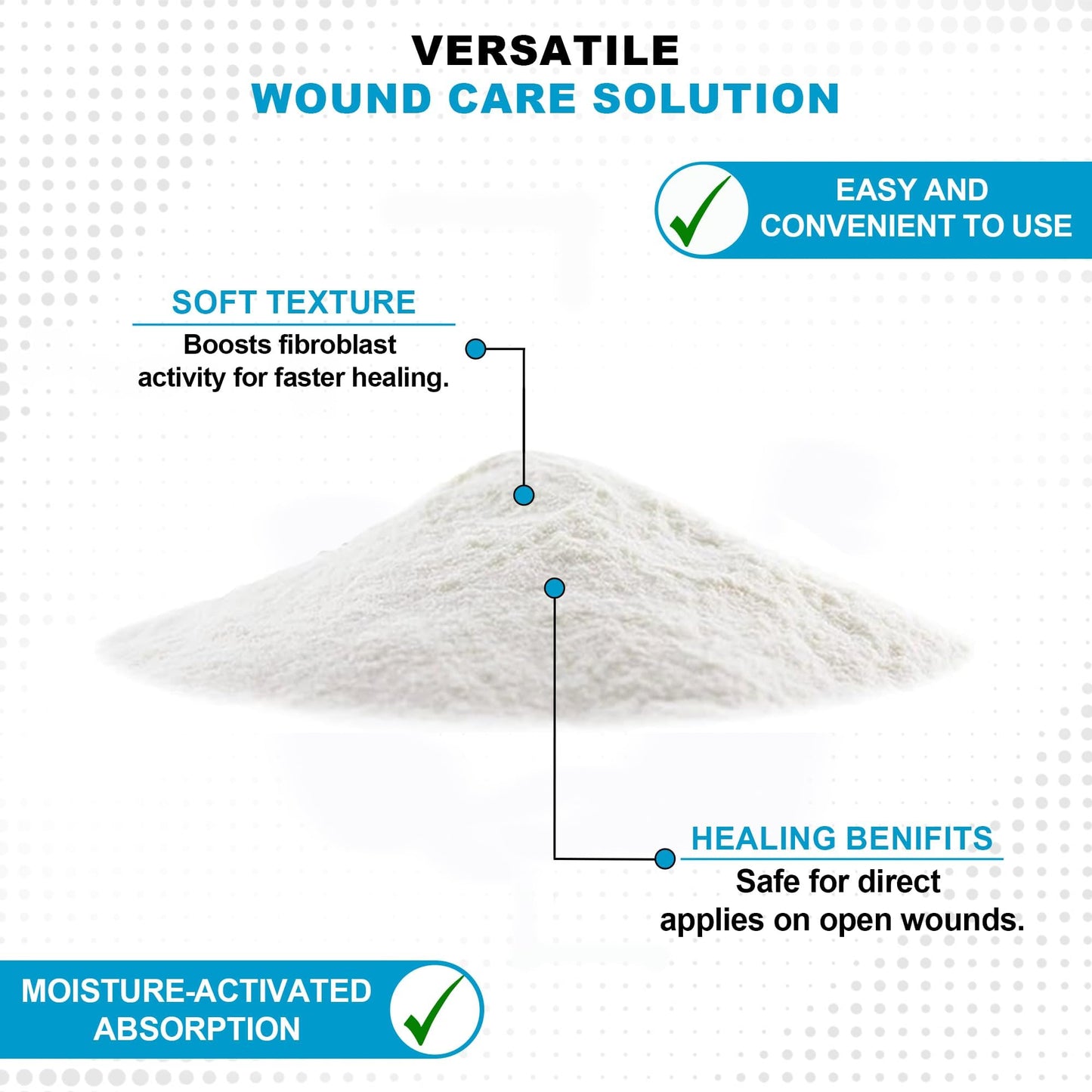 MedVance TM Collagen - Collagen Powder for Wounds, Over The Counter, 1g per Pack (5 Pack)