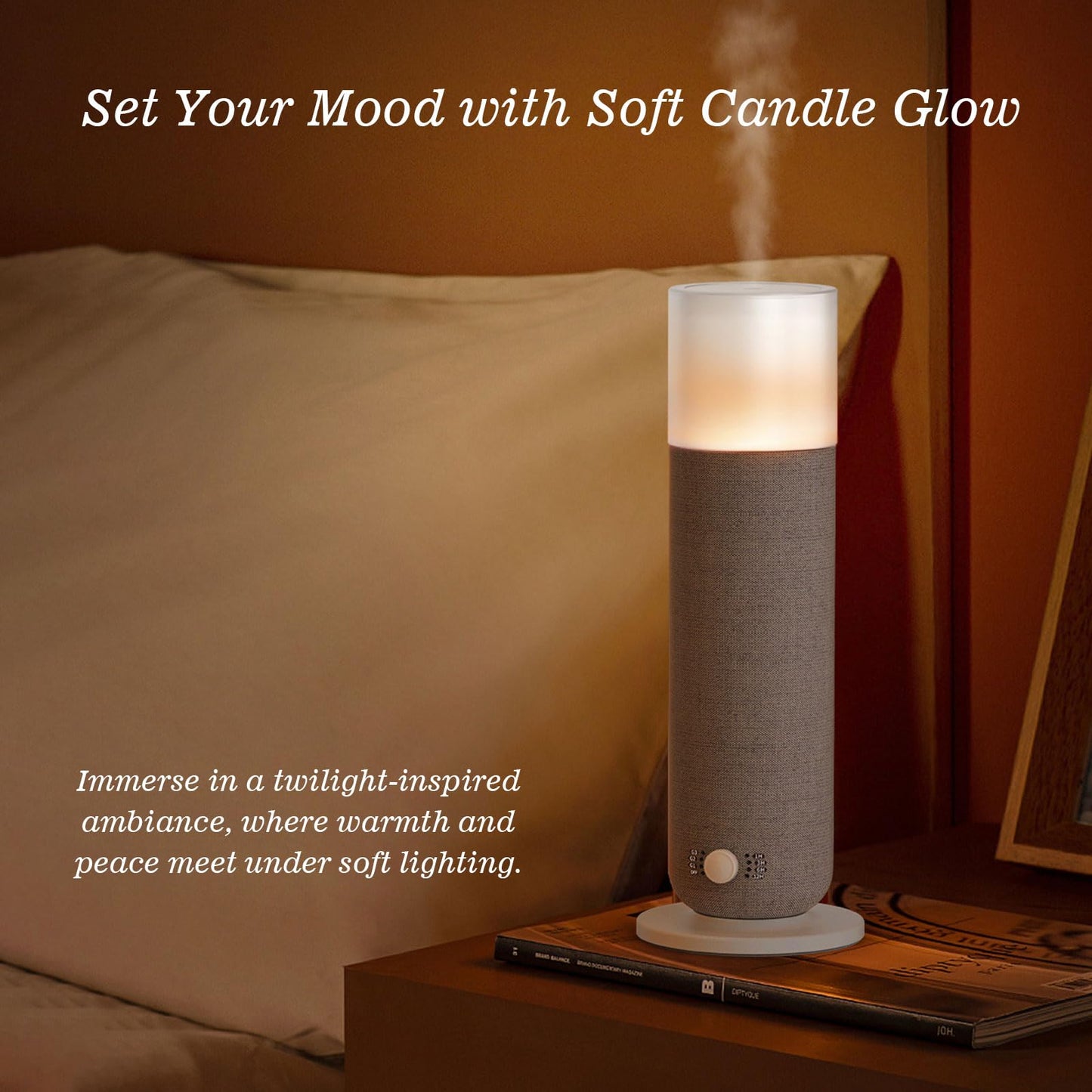 Luxury Scent Air Machine for Home, Fabric, Waterless, Covers 1000 Sq. Ft | Manual Control, No App Needed | Ambient Light | Essential Oil Diffuser, Fragrance & Aroma Diffuser, Gray