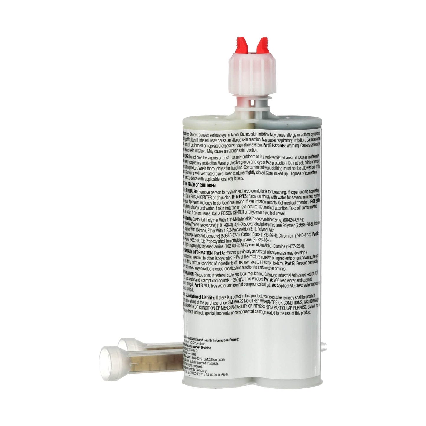 3M Semi-Rigid Plastic Repair 04240, Strong Adhesion, Long Lasting, Fast Curing, Dual Syringe, 200 mL Cartridge
