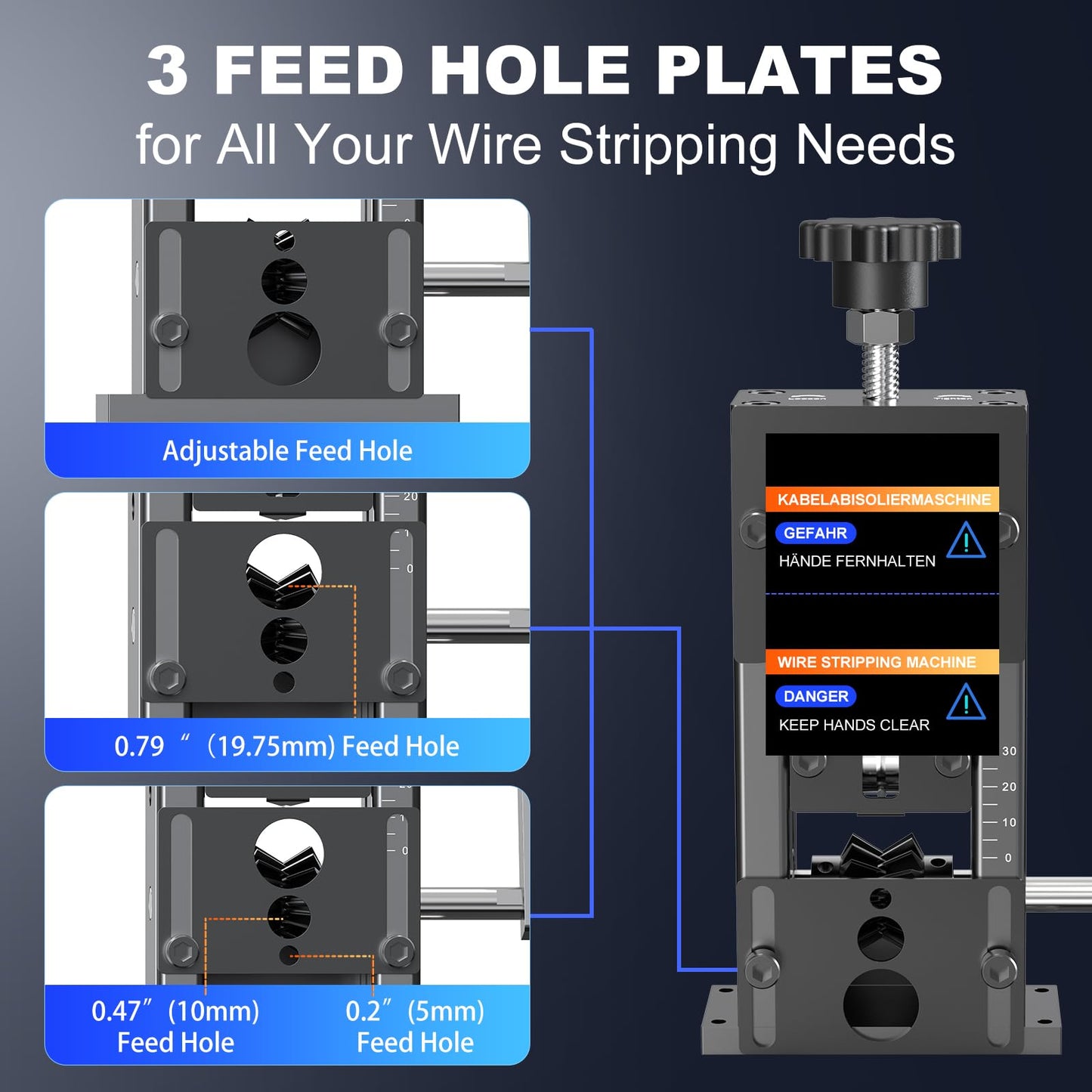 Manual Wire Stripping Machine,0.06"-1.18" Wire Stripping Machine,Scrapping Copper Wire Peeler Machine,Drill Powered Hand Crank Wire Stripper Tool