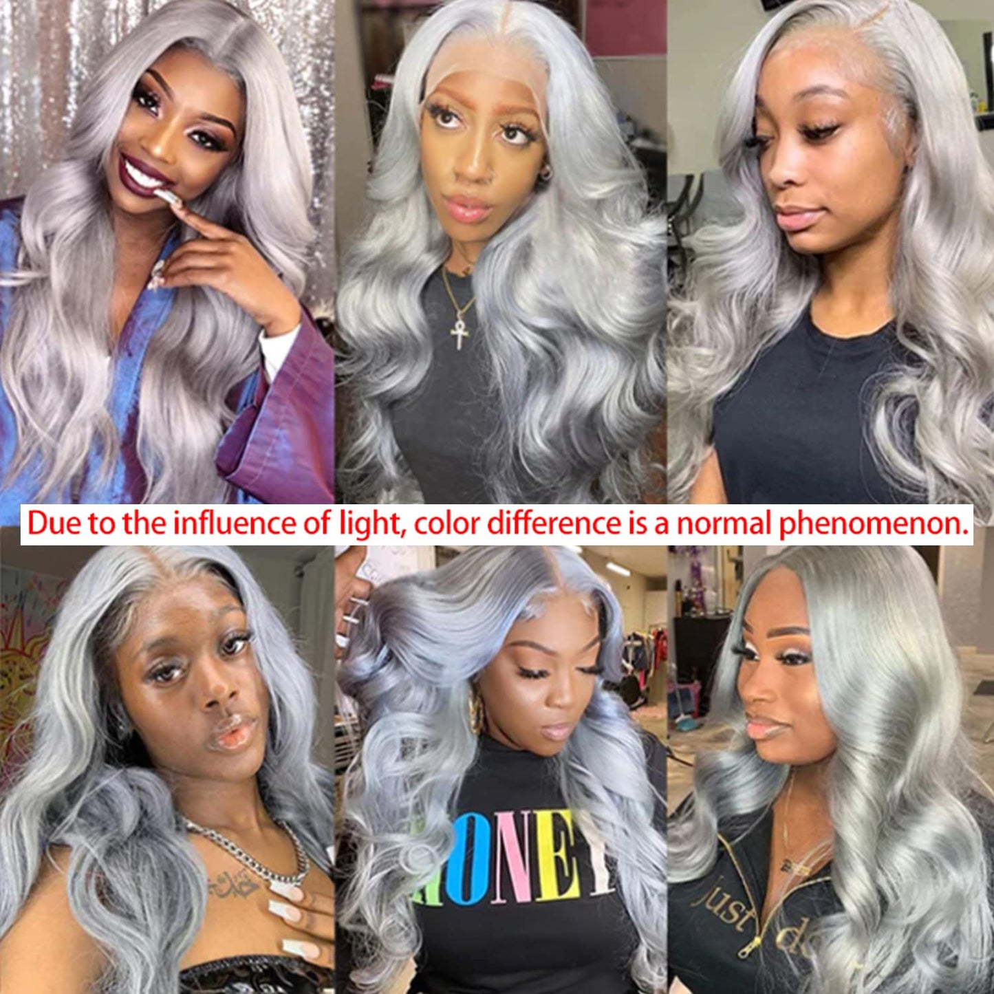 Brazilian Body Wave Bundles (18inch，1PC) Grey Human Hair Weave Bundles 9A 100% Remy Human Hair Weft Extension For Women