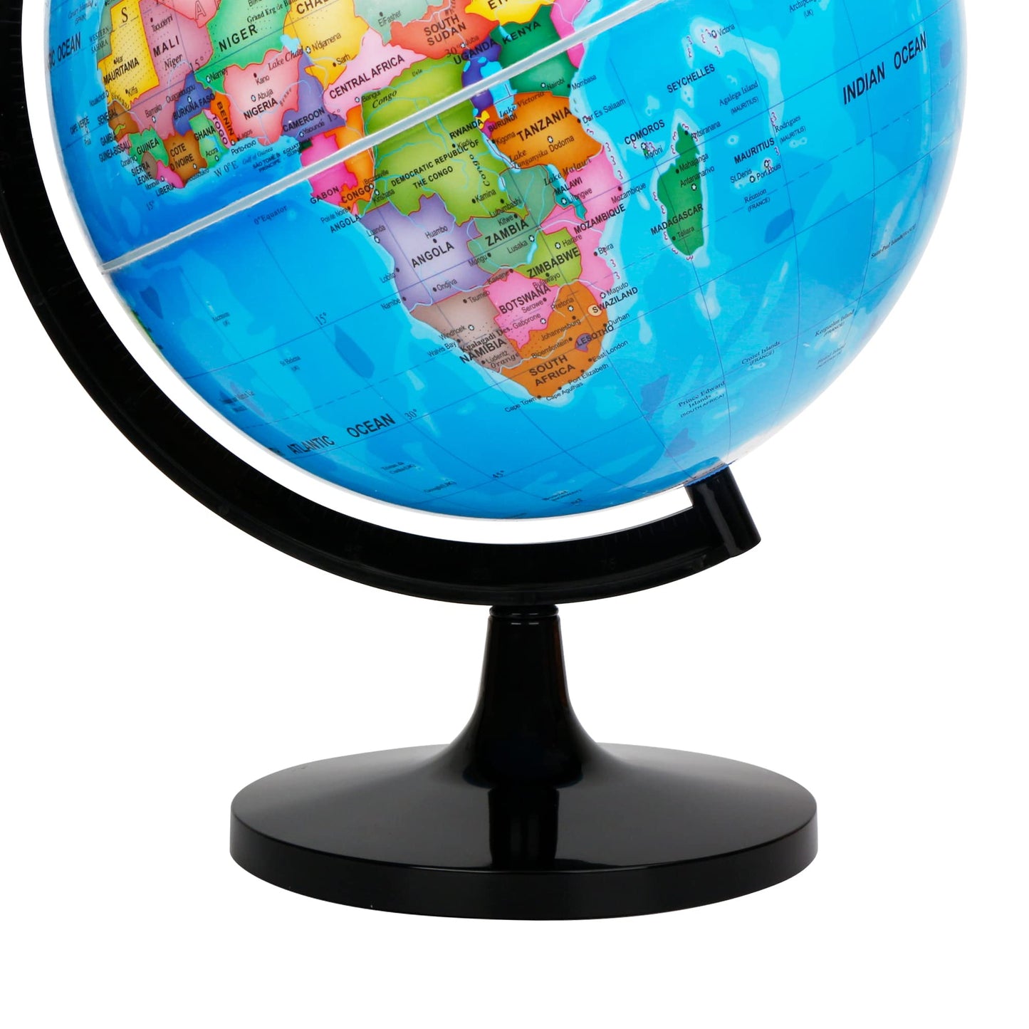 Exerz 12" World Globe - Political Map Educational - Self Assembled School Globe for Classroom