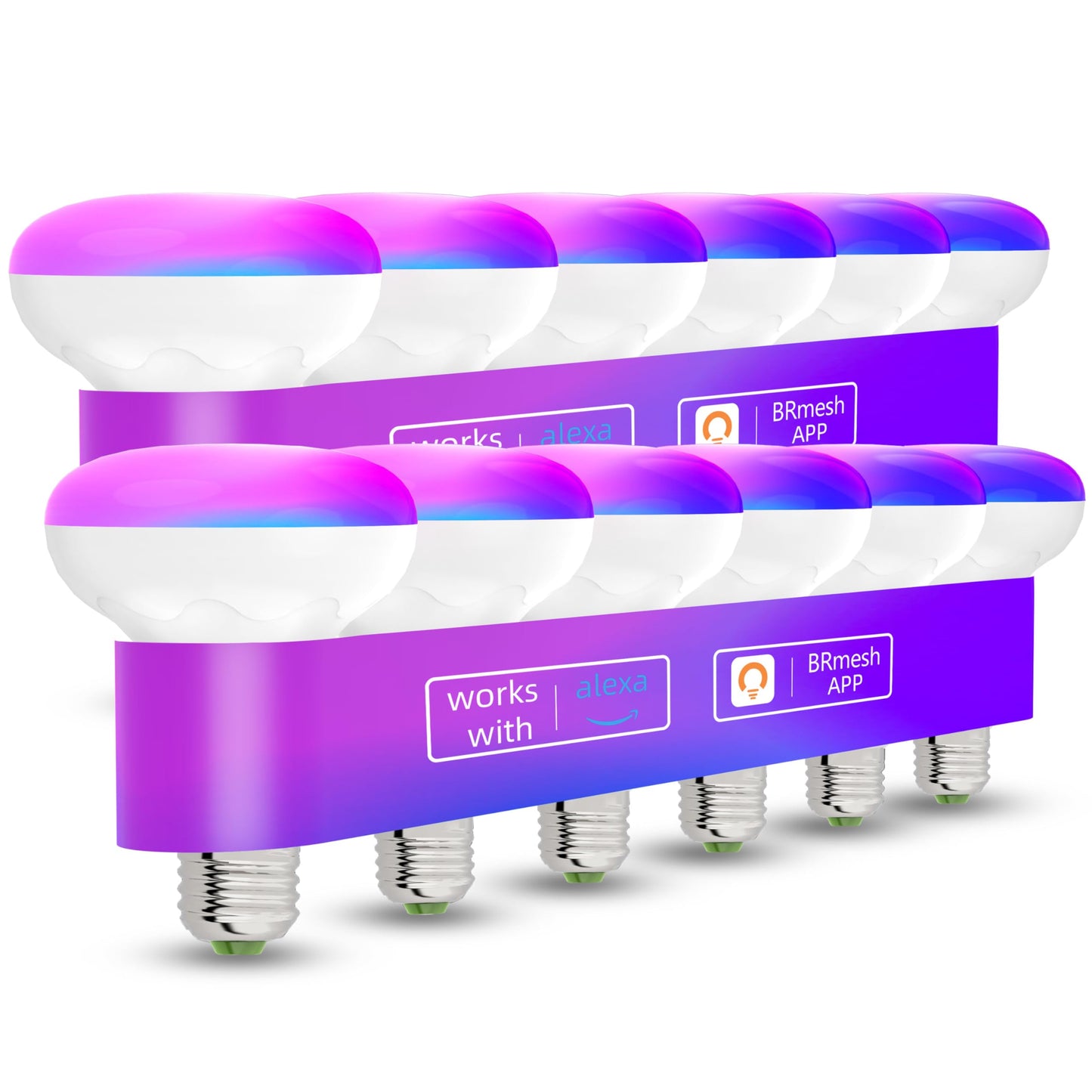 LED BR30 Alexa Flood Light Bulbs Color Changing Indoor Compatible with Alexa (12 Pack)