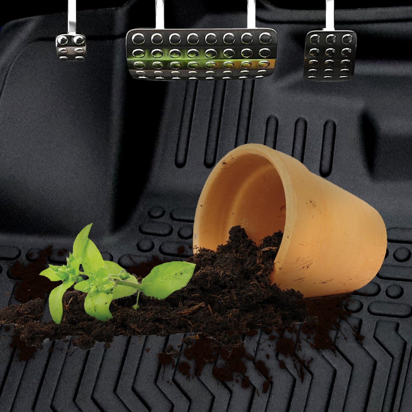 All-Weather TPE Rubber Floor Mats Compatible with 2013 2014 2015 2016 2017 2018 Lexus ES350, Custom Fit Full Car Carpet Liners Set (Black)