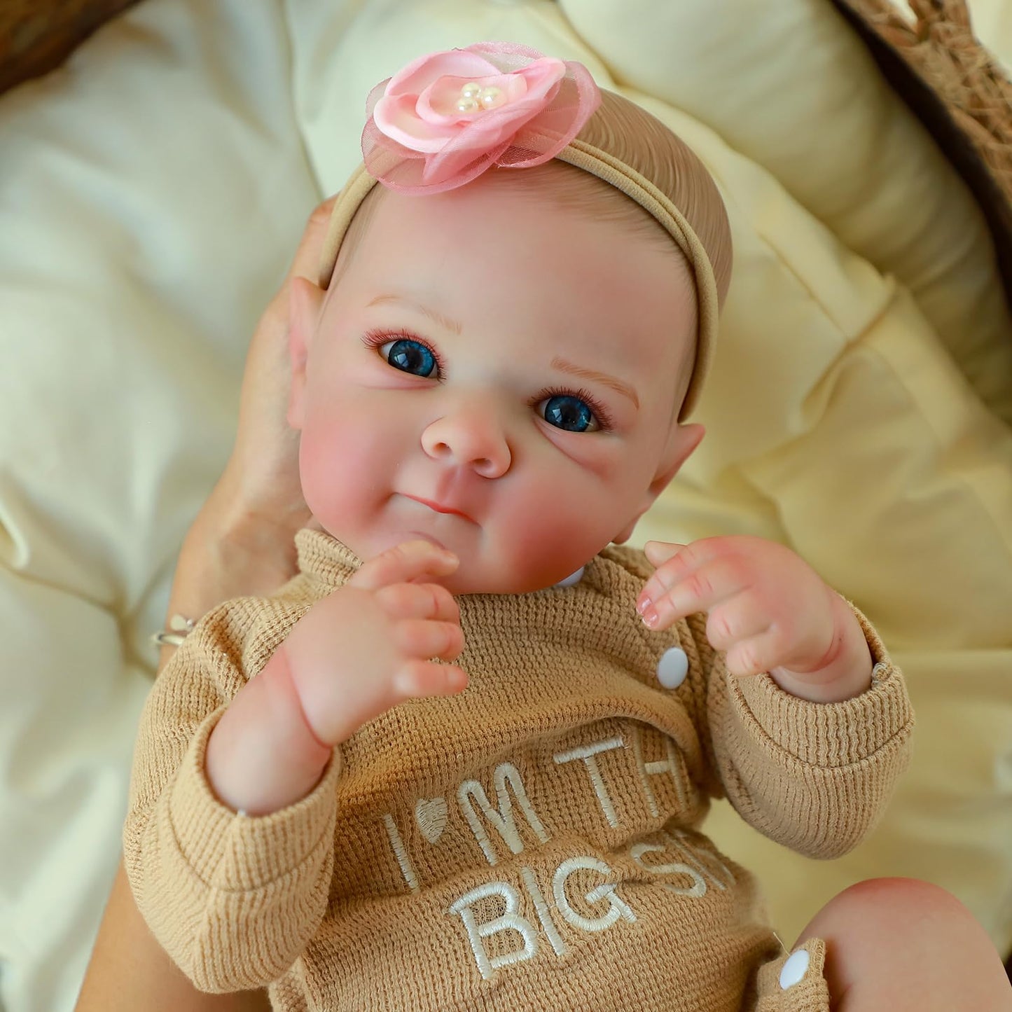 KSBD Realistic Reborn Baby Dolls - 20 Inch Cute Silicone Baby Girl Doll， Lifelike Newborn with Full Vinyl Body， Real Life Baby Dolls with Accessories for 3+ Years Old Kids Gifts