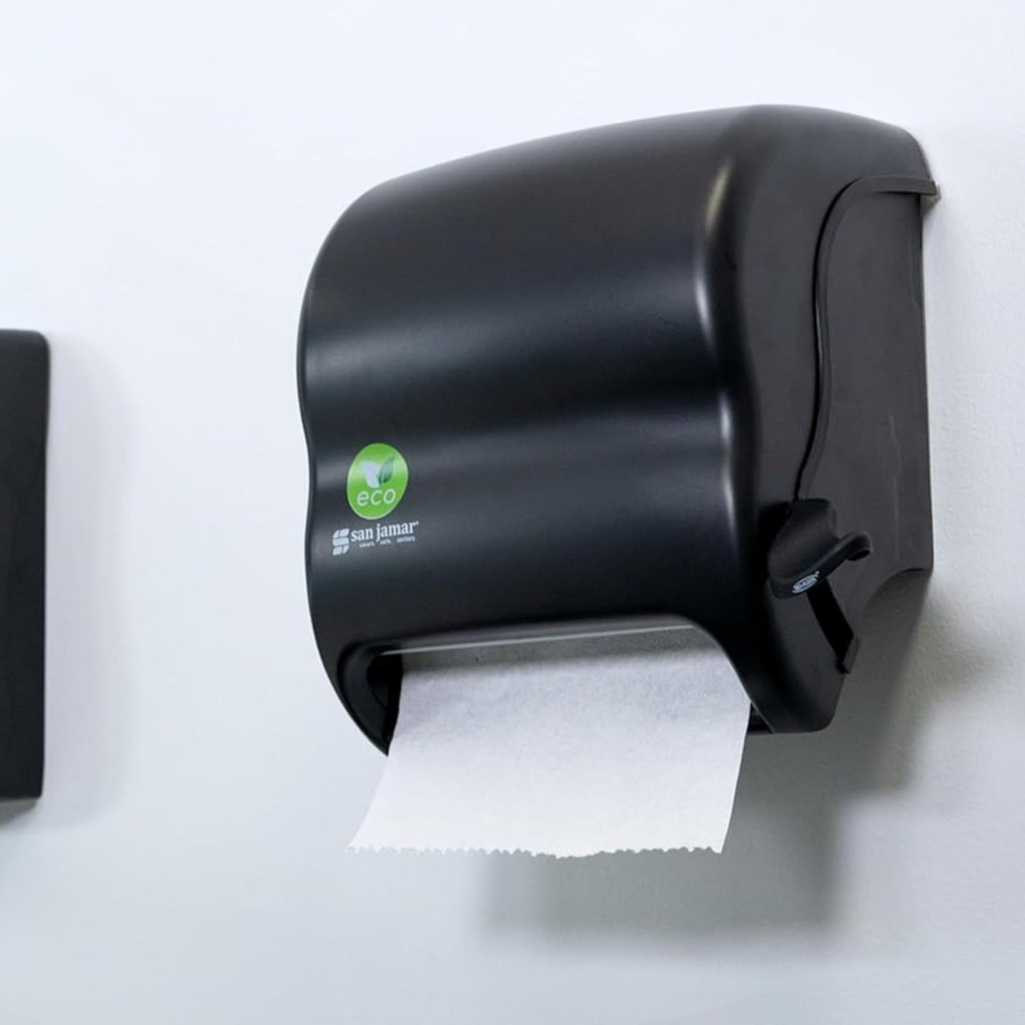 Ecological Green Towel Dispenser, 12.49" x 8.6" x 12.82", Black