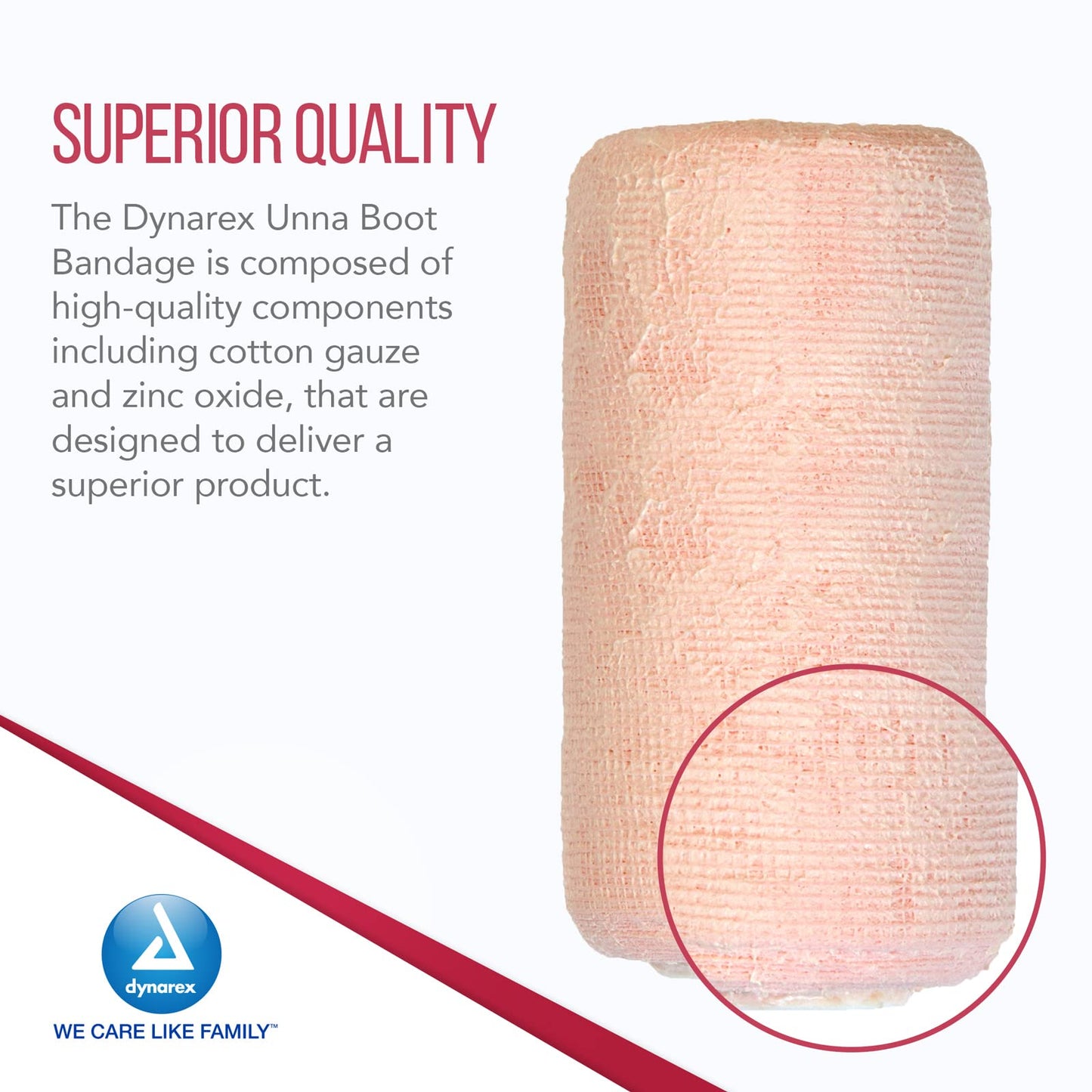 Dynarex Unna Boot Bandage, Compression for Leg Ulcers with Calamine, Soft Cast, White, 4” x 10 yds, 1 Case of 12, Individually Packaged (Packaging May Vary)