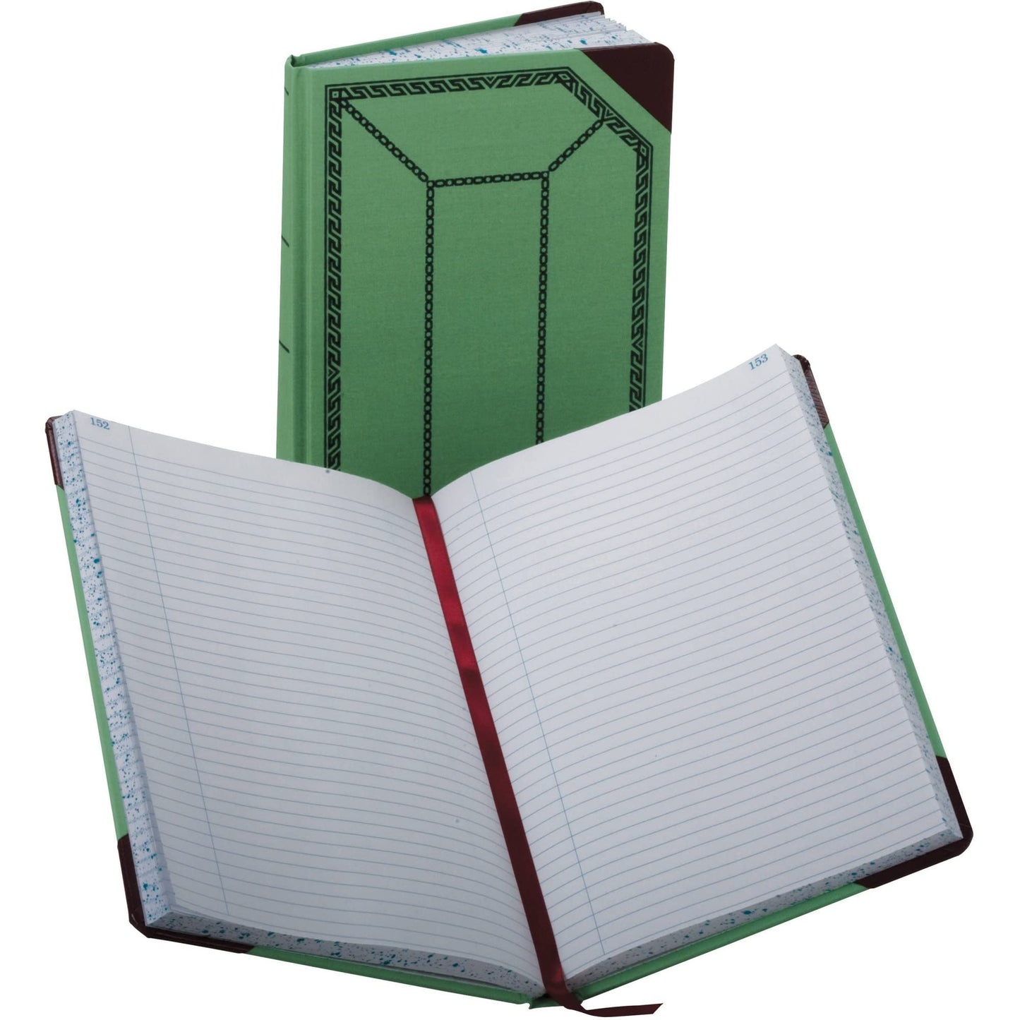 Boorum & Pease® Canvas Account Book, Record, 16 Lb., 12 1/2" x 7 5/8", 300 Pages, Blue