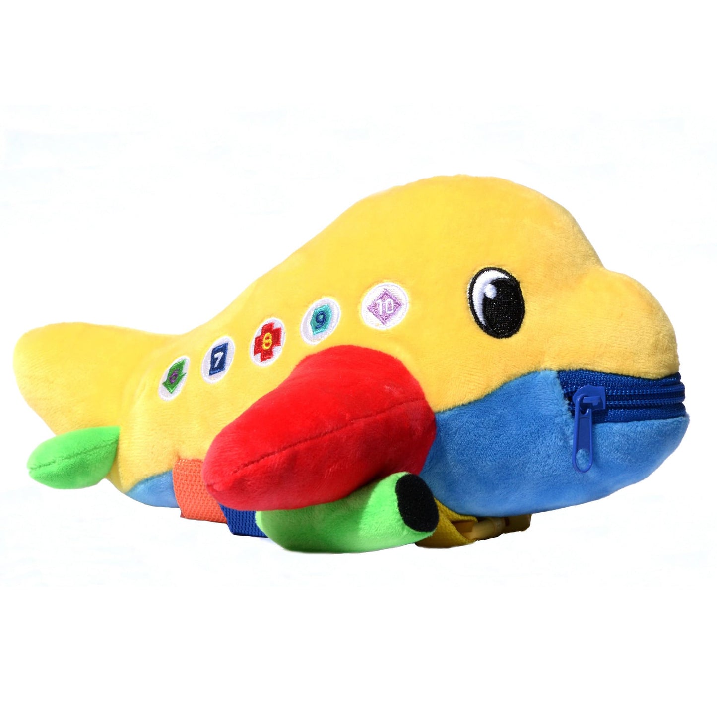 Buckle Toy Bolt Airplane - Toddler Early Learning Basic Life Skills Children's Plush Travel Activity