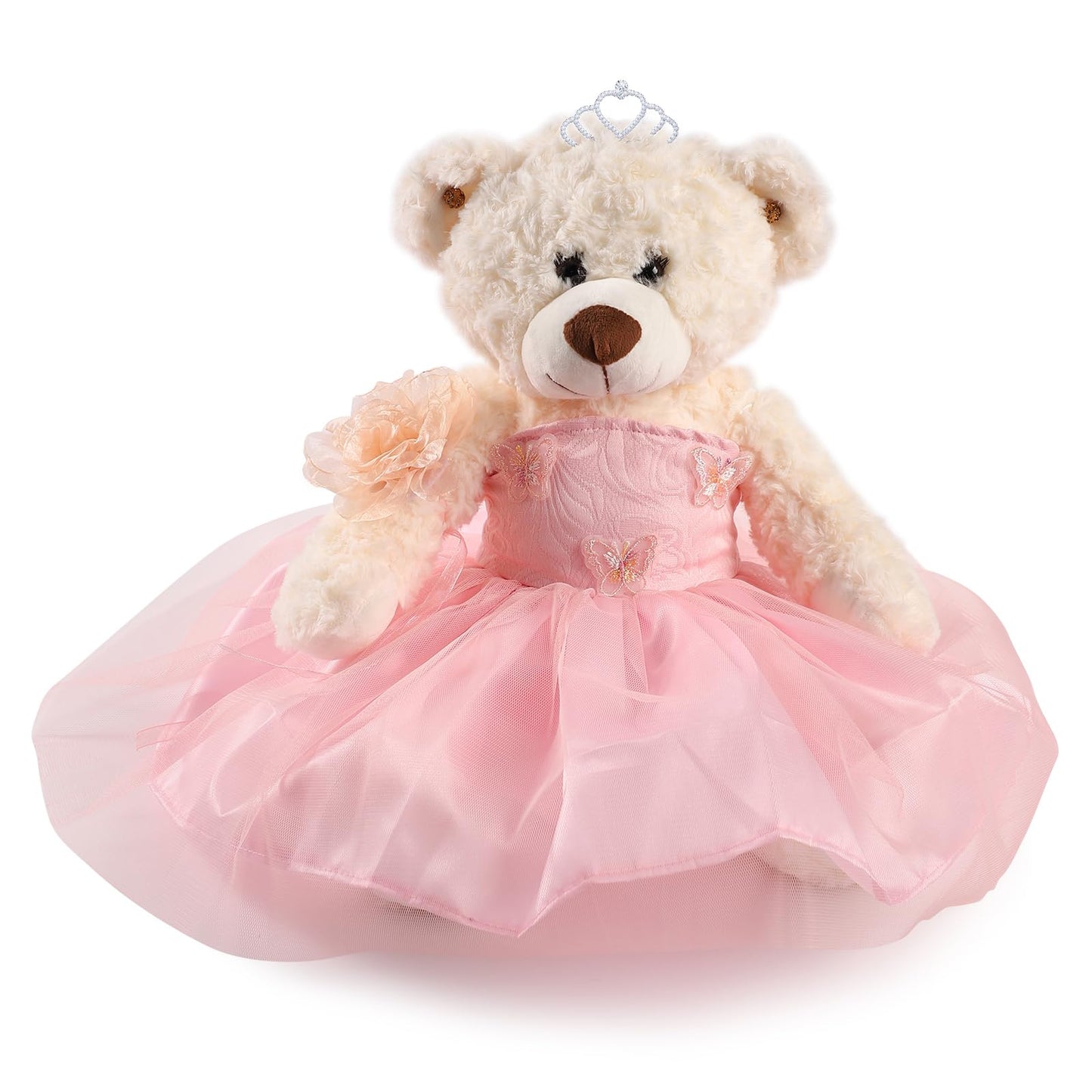 Quinceanera Doll Quince Teddy Bear with Dress,Quinceanera Decorations for Girls Gifts,OSO De Peluche para 15 Años Con Vestido,Centro De Mesa Muñecas para 15 Años Quinceañeras (Pink)
