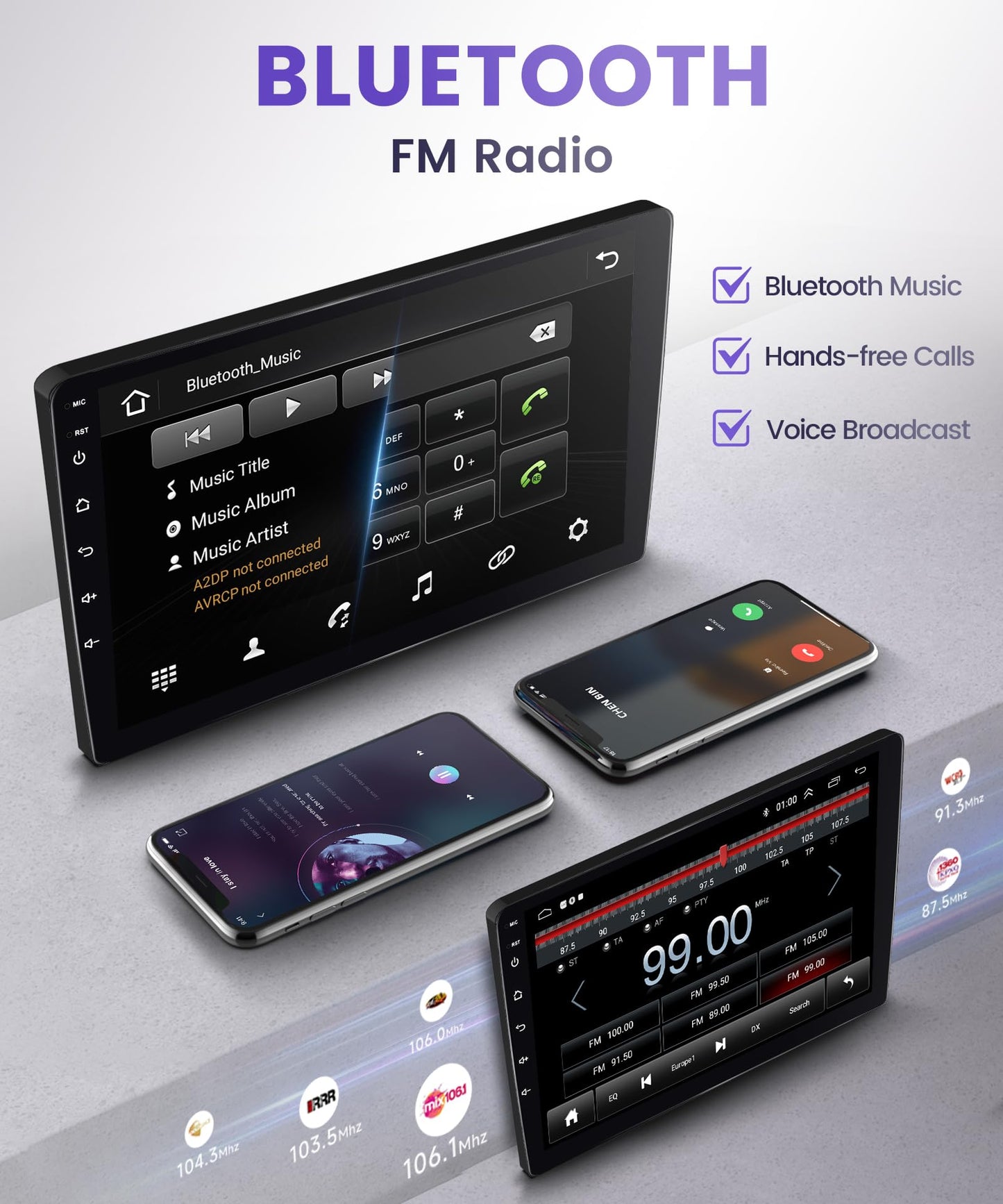 Podofo for Honda Civic 2006 2007 2008 2009 2010 2011 Car Stereo Radio with GPS Navigation 10.1 inch HD IPS Touch Screen Bluetooth Car Radio Support Mirror Link WiFi Backup Camera Mic