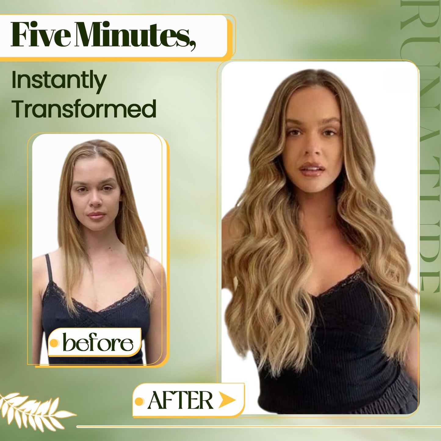 RUNATURE Clip in Hair Extensions Real Human Hair Dark Blonde Hair Extensions Clip ins Double Weft 18 Inch Remy Clip in Human Hair Extensions Full Head Thick Hair Extensions 120g 7Pcs