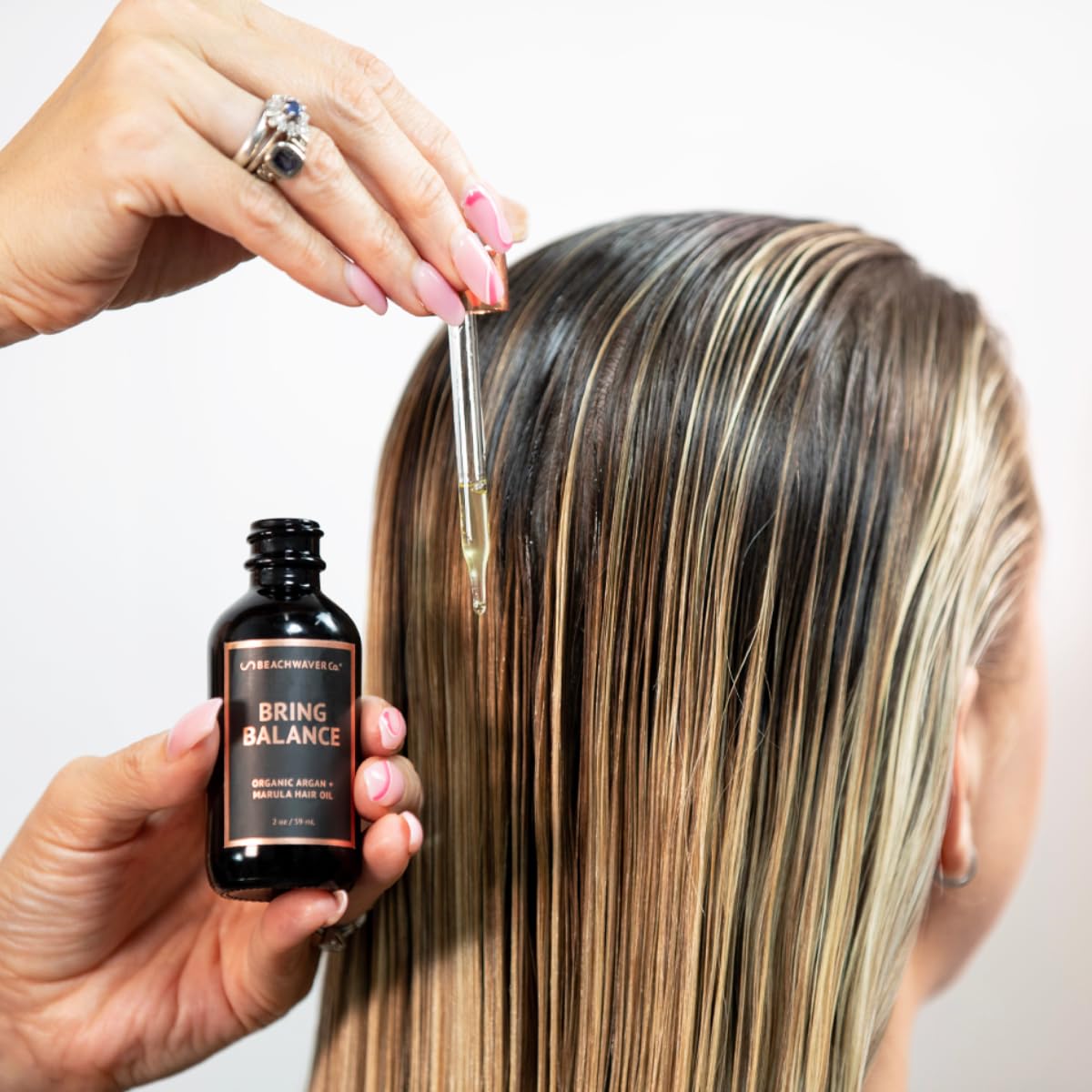 The Beachwaver Co. Haircare Bring Balance Organic Argan + Marula Hair Oil (2 Oz) | Vegan, Fragrance-Free Hair Oil Treatment | Just 5 Ingredients: Marula, Jojoba, Black Cumin, Sunflower & Argan Oils