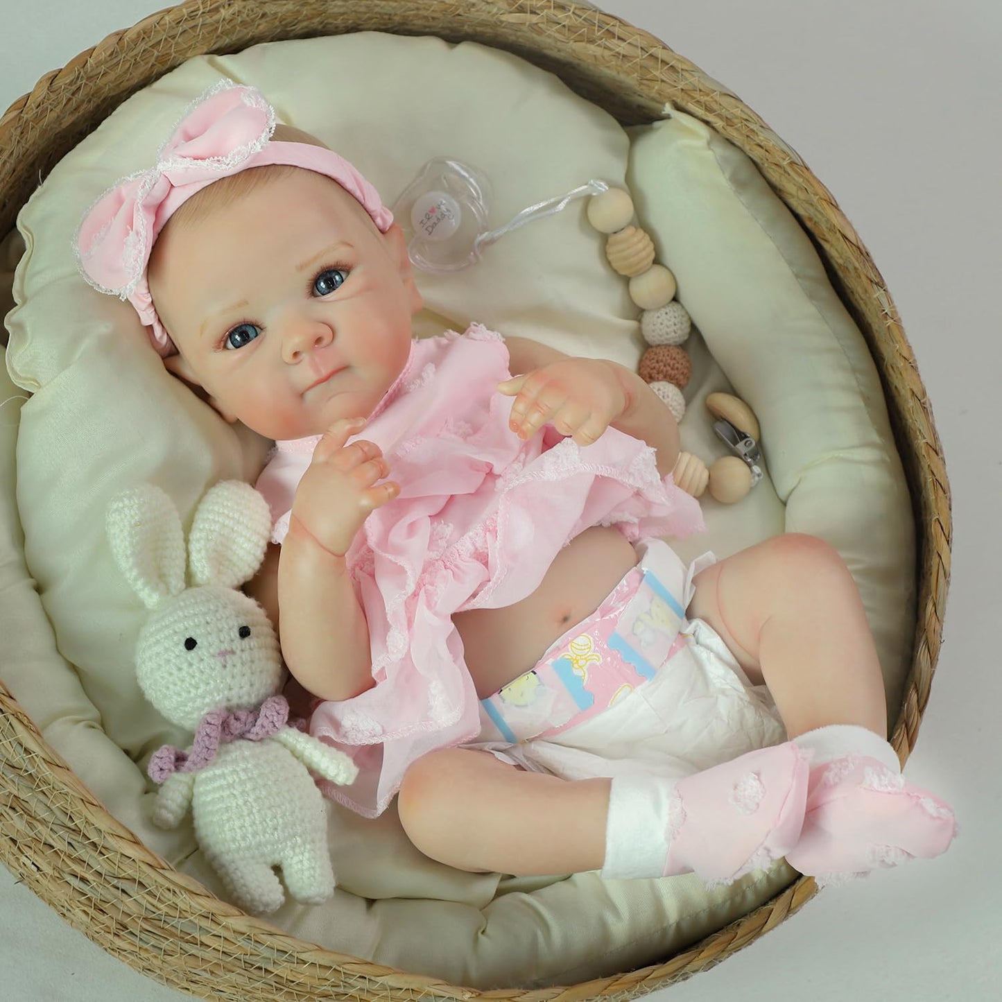 KSBD Lifelike Reborn Baby Dolls - 20 Inch Cute Realistic Silicone Baby Girl Doll，Real Life Baby Dolls Full Vinyl Body Newborn with Accessories for 3+ Years Old Kids Gifts
