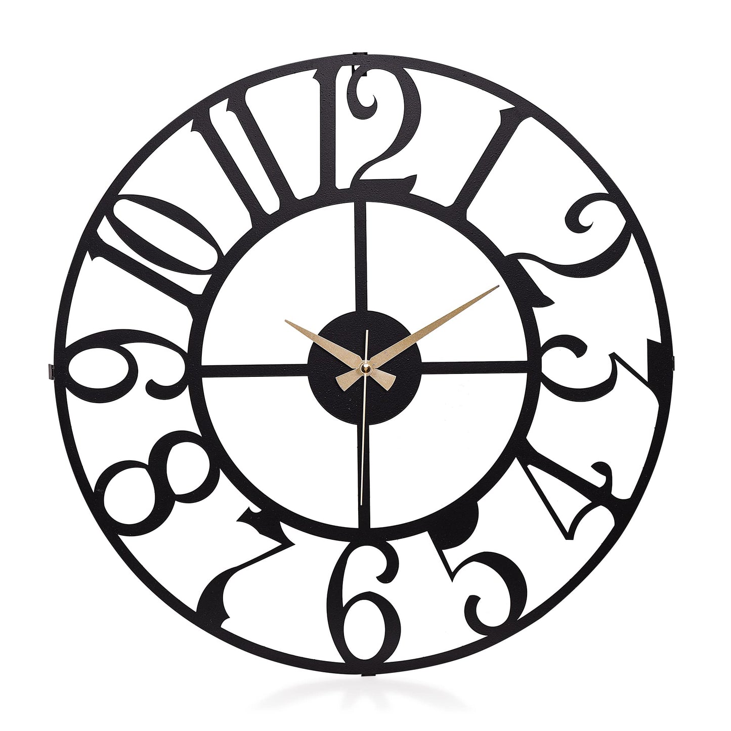 muyika Large Metal Wall Clock | 20 inch Size Silent Battery Operated Large Size Analog Black Wall Clocks | Modern Wall Decor for Living Room Bedroom Kitchen Home Office