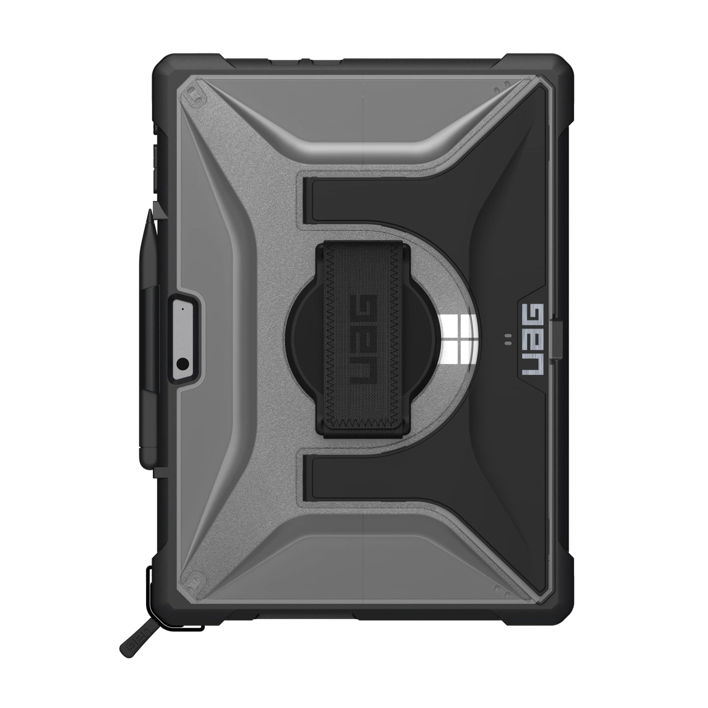 URBAN ARMOR GEAR UAG Designed for Microsoft Surface Pro 11/10/9 Case with Built-in Kickstand Hand & Shoulder Strap Pen Holder Compatible with Type Cover Keyboard Rugged Protective Cover, Plasma Ice