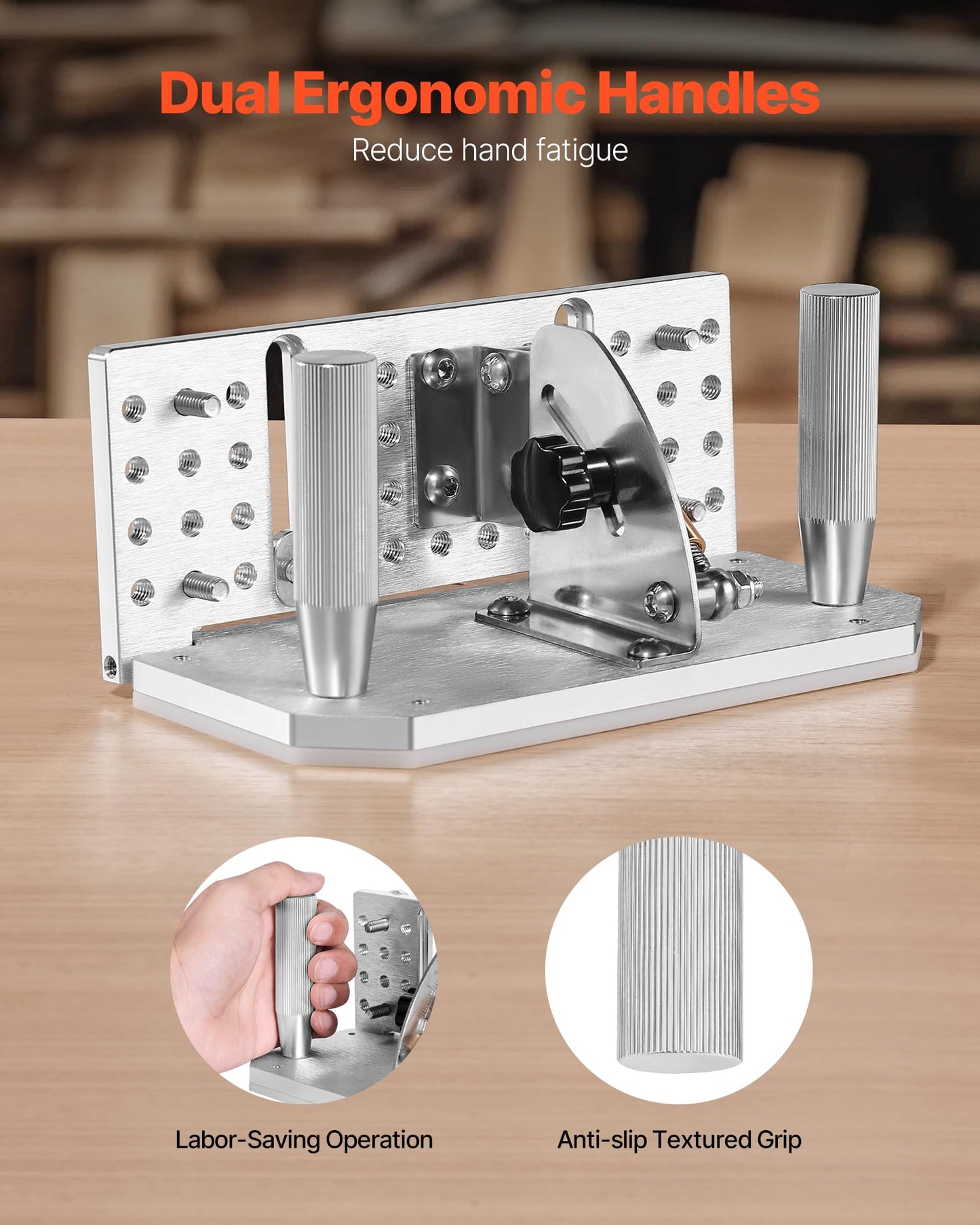 VEVOR Belt Grinder Knife Jig, 85° - 115° Adjustable Belt Sander Knife Sharpening Jig with Dual Handles, 7.68" Long Sharpener Locator Compatible with Belt Sander, Bench Grinder, Sharpening Machine