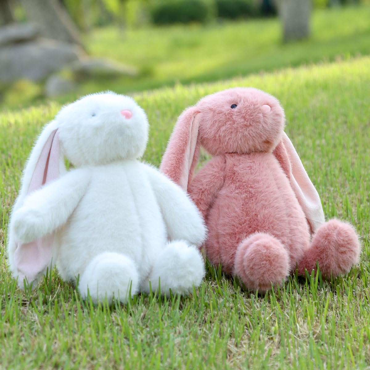 Farnesaa Weighted Stuffed Animal Bunny, 2Lbs Weighted Stuffed Animals Rabbit, 16" Heatable and Coolable Plushies, White Pink Brown Green and Purple Available