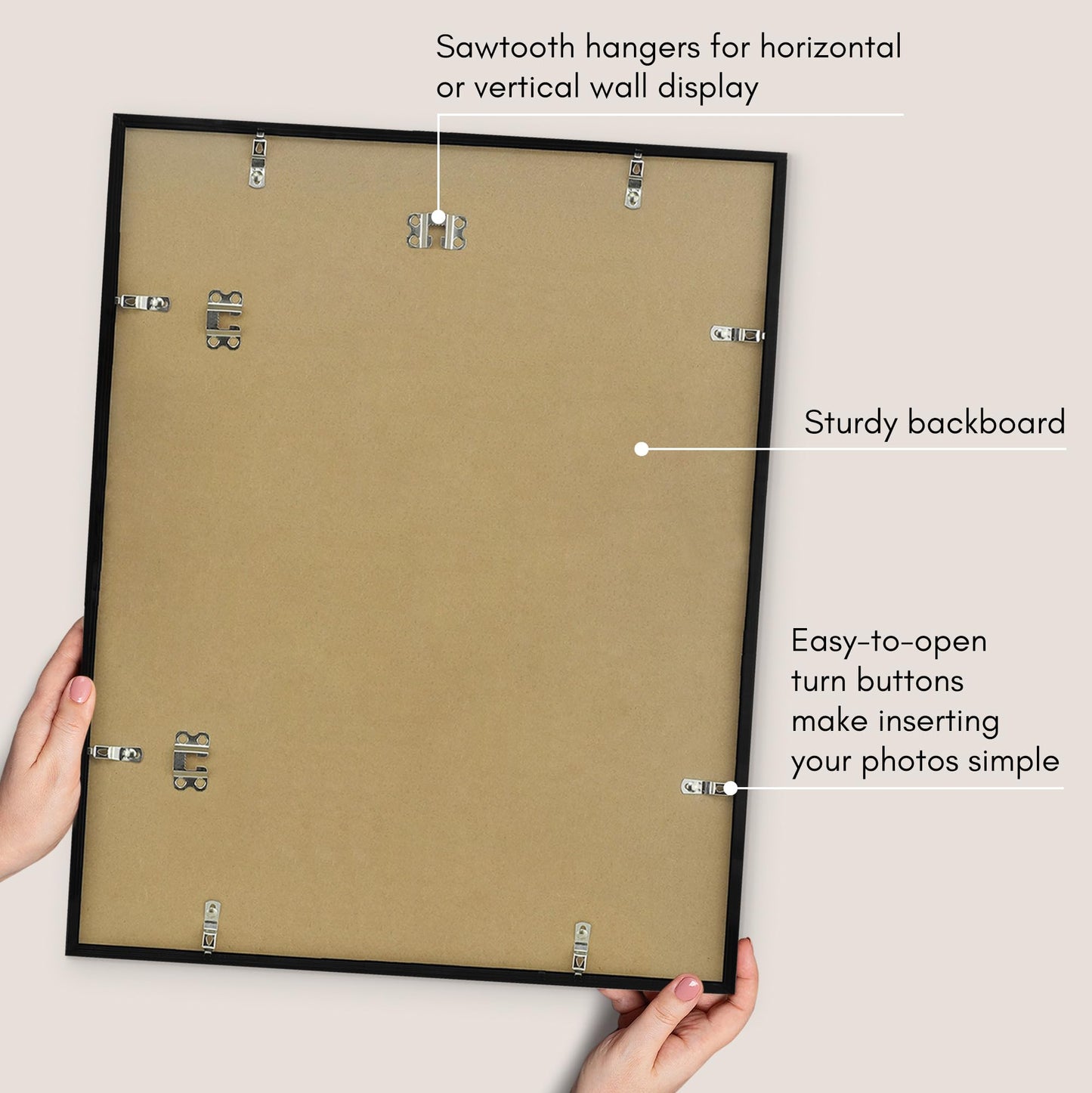 Americanflat 18x24 Poster Frame with Polished Plexiglass - Set of 2 - Streamline Collection - Thin Border Photo Frame for Wall Display - Hanging Hardware Included - Black