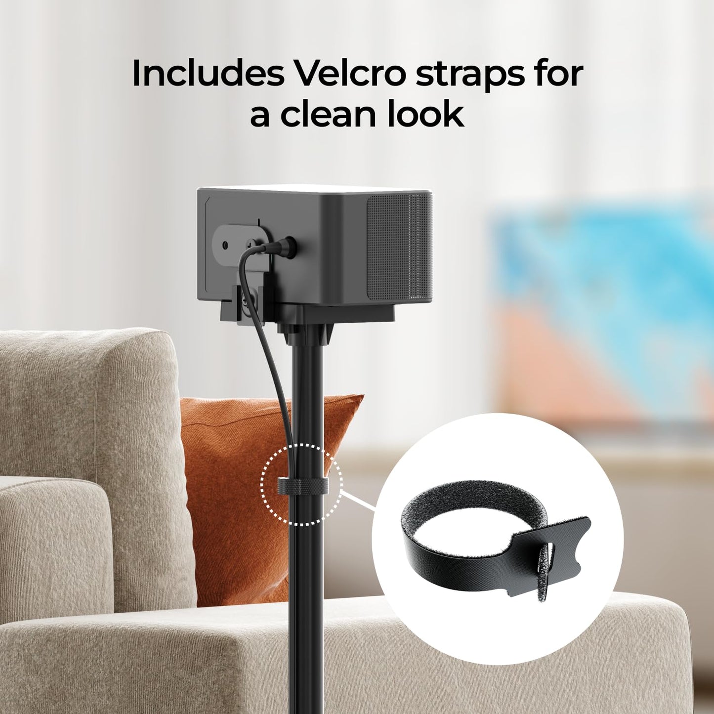 ULTIMEA Universal Speaker Stands Pair, Height Adjustable 24.4"-36.6", Fits Most Satellite & Surround Speakers, 3 Mounting Options, Holds 6.6 lbs, Easy Assembly, for Home Theater, Steady 310