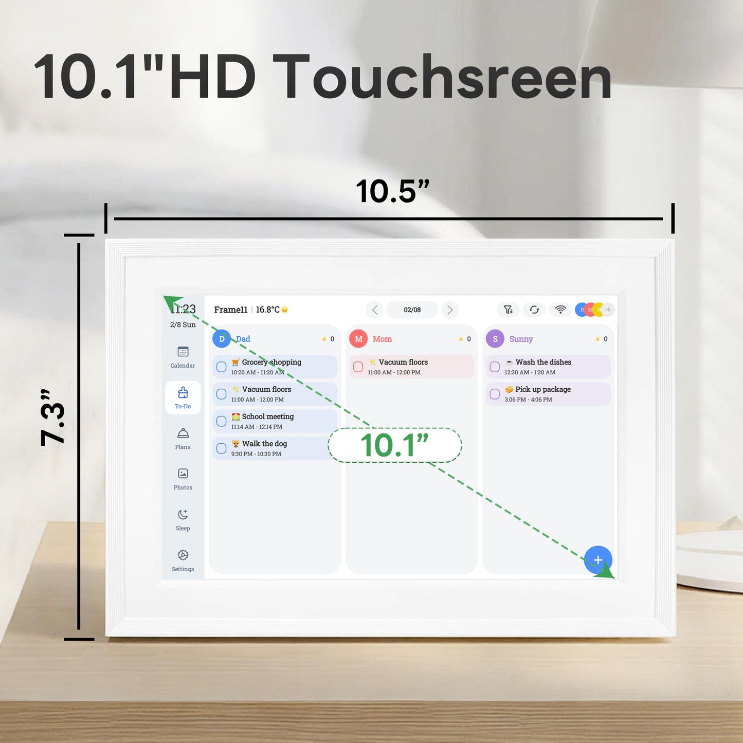 10.1-Inch Smart Digital Calendar, Interactive Touch Screen, HD Display, Wall-Mountable Family Organizer with Chore Chart, To-Do Lists & App Sync for Home & Office, Thoughtful Mother's Gift for Her