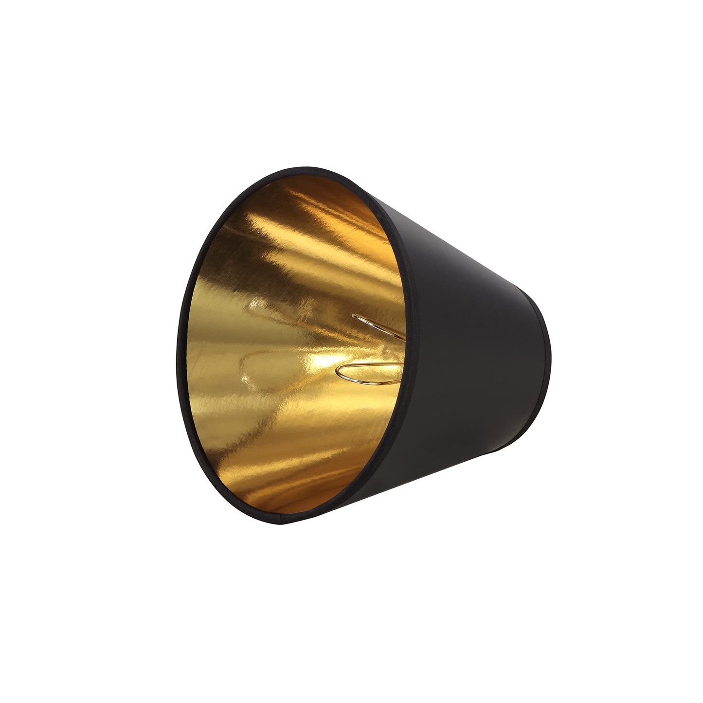 Aspen Creative 32210-2, Hardback Empire Transitional Clip-On Chandelier Shade, Black w/Gold inside, Washi Paper, 3" Top x 6" Bottom x 5" Slant, Set Of 2