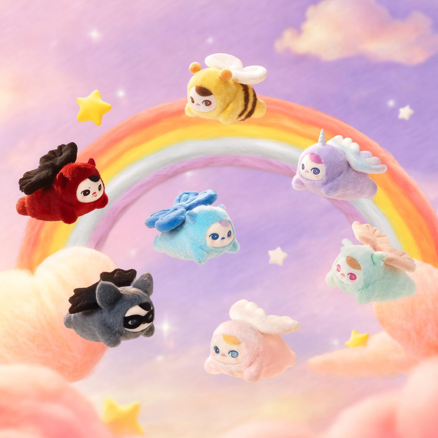 POP MART PUCKY Flying Babies Series - Plush Pendant Blind Box, Single Box