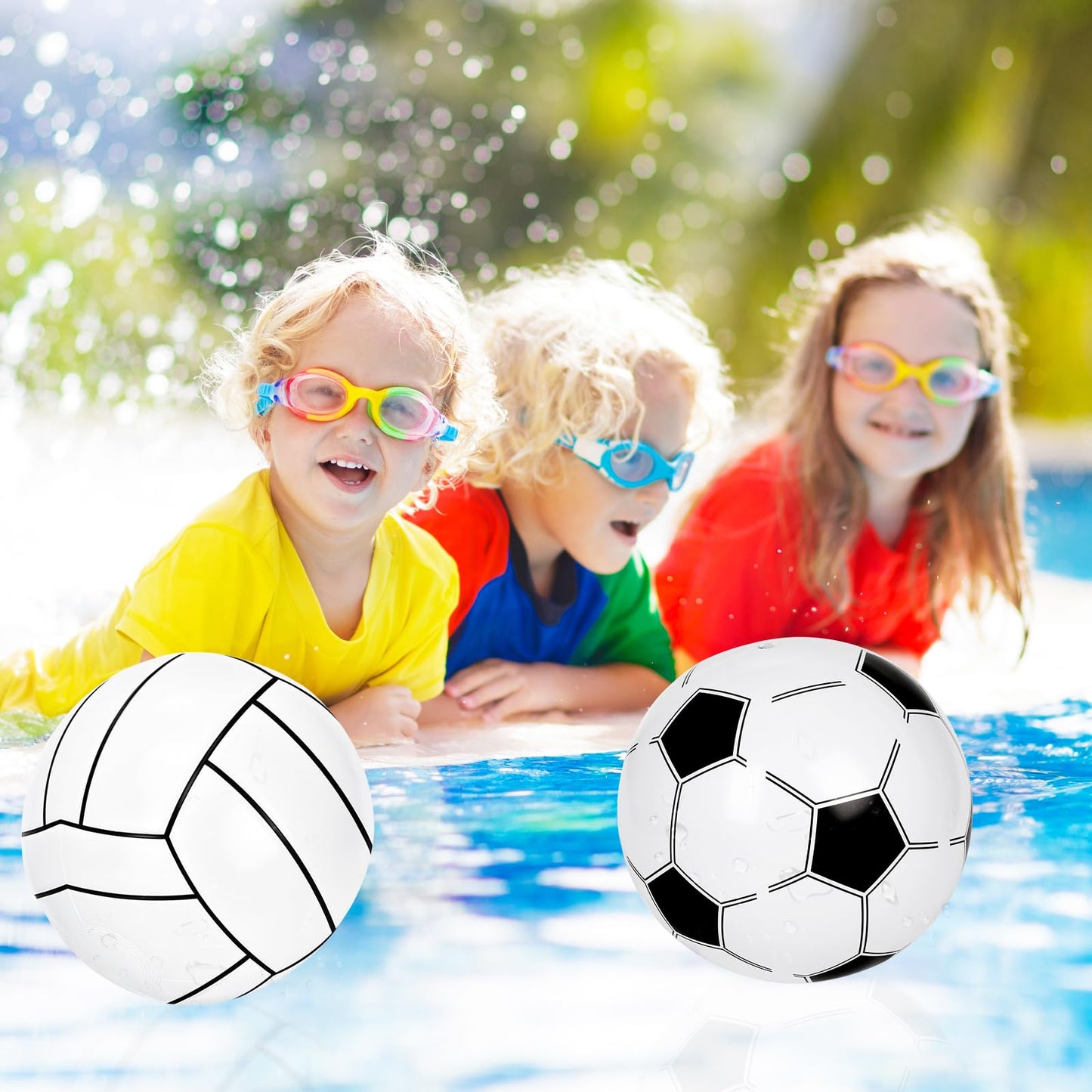 40 Pieces Inflatable Sports Beach Balls, 8 in Inflatable Ball Basketball, Baseball, Football, Soccer, Volleyball Beach Balls for Summer Pool Game Sports Themed Party Decorations Birthday Party Favors
