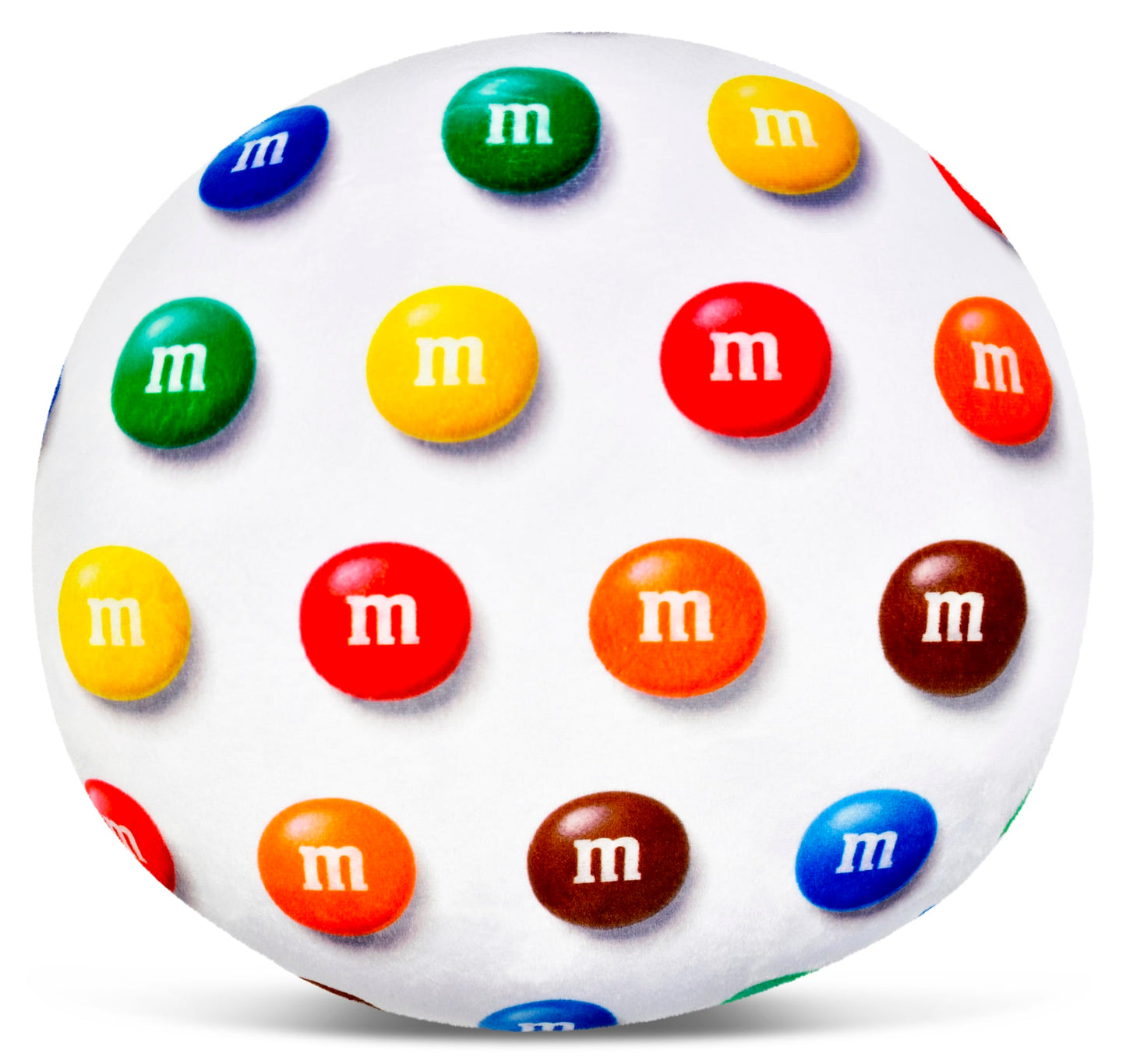 iscream M&M's 10.75" Mini Round Plush Fleece Double Sided Pillow, Blue