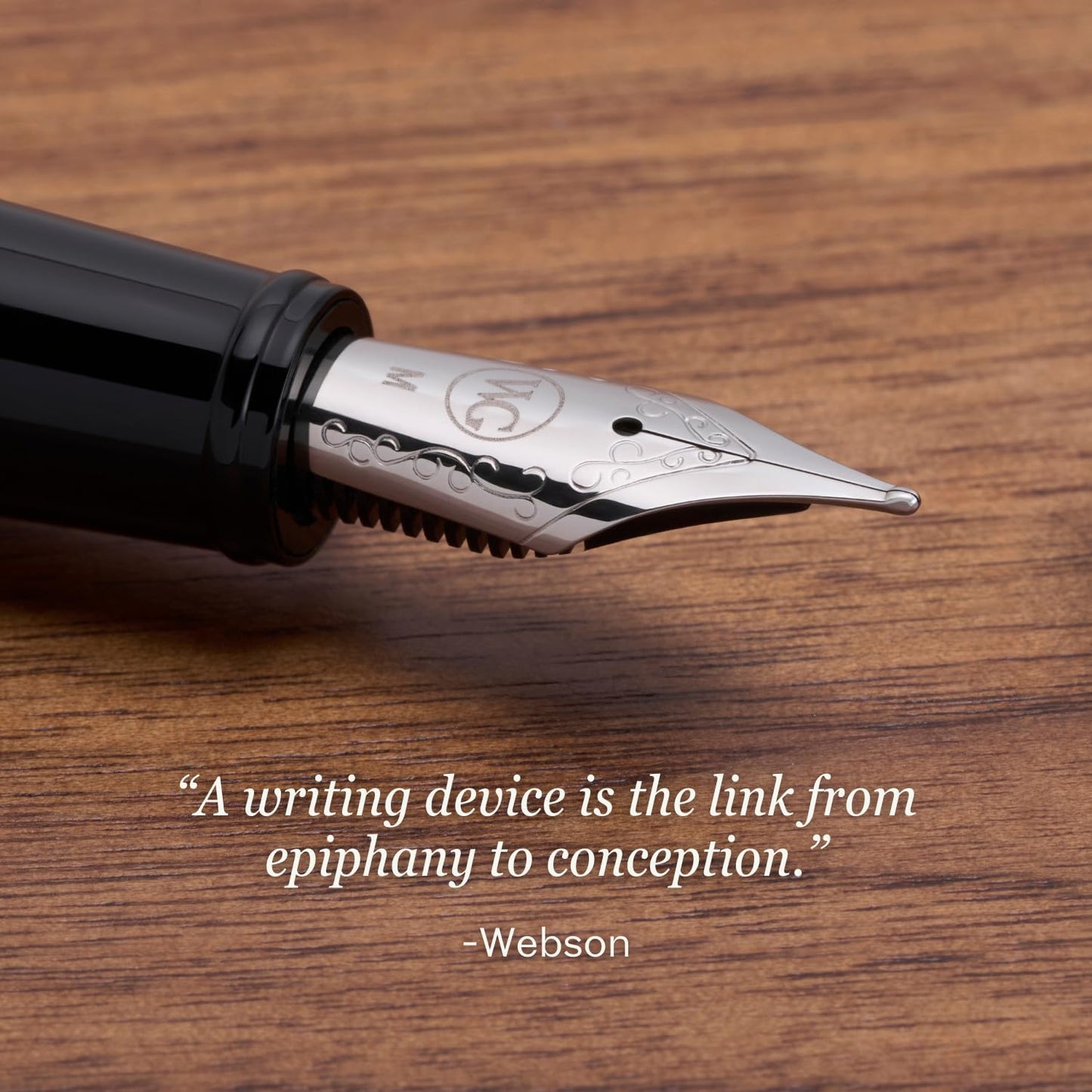 'The Boss' Black Executive Fountain Pen, Ultra Smooth Polished Resin, Premium Chrome Accents, Steel Nib, Easy Refill Ink Piston Converter, No Bleed No Smudge, Fits Our Instant Insert Ink Cartridges