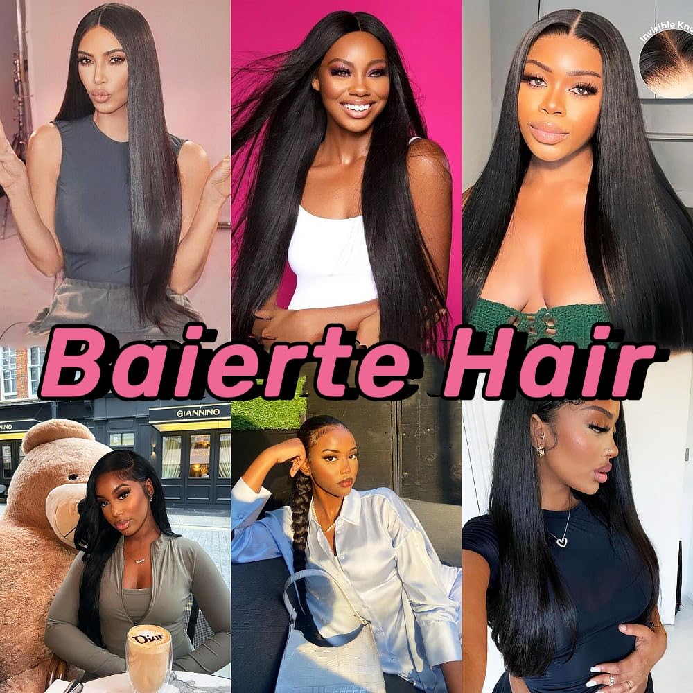 28 Inch Straight Wigs Human Hair 13x4 Hd Transparent Lace Front Wigs Human Hair 180 Density Glueless Wigs Human Hair Pre Plucked Pre Cut With Baby Hair