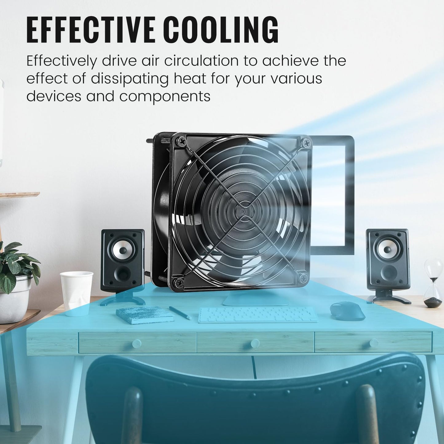 Glooglitter 4 Pack 120V AC Fans Muffin Fan Waterproof18W 2850RPM 90CFM Life 50000 Hours Small Cooling Ventilation Exhaust Projects (120mm)