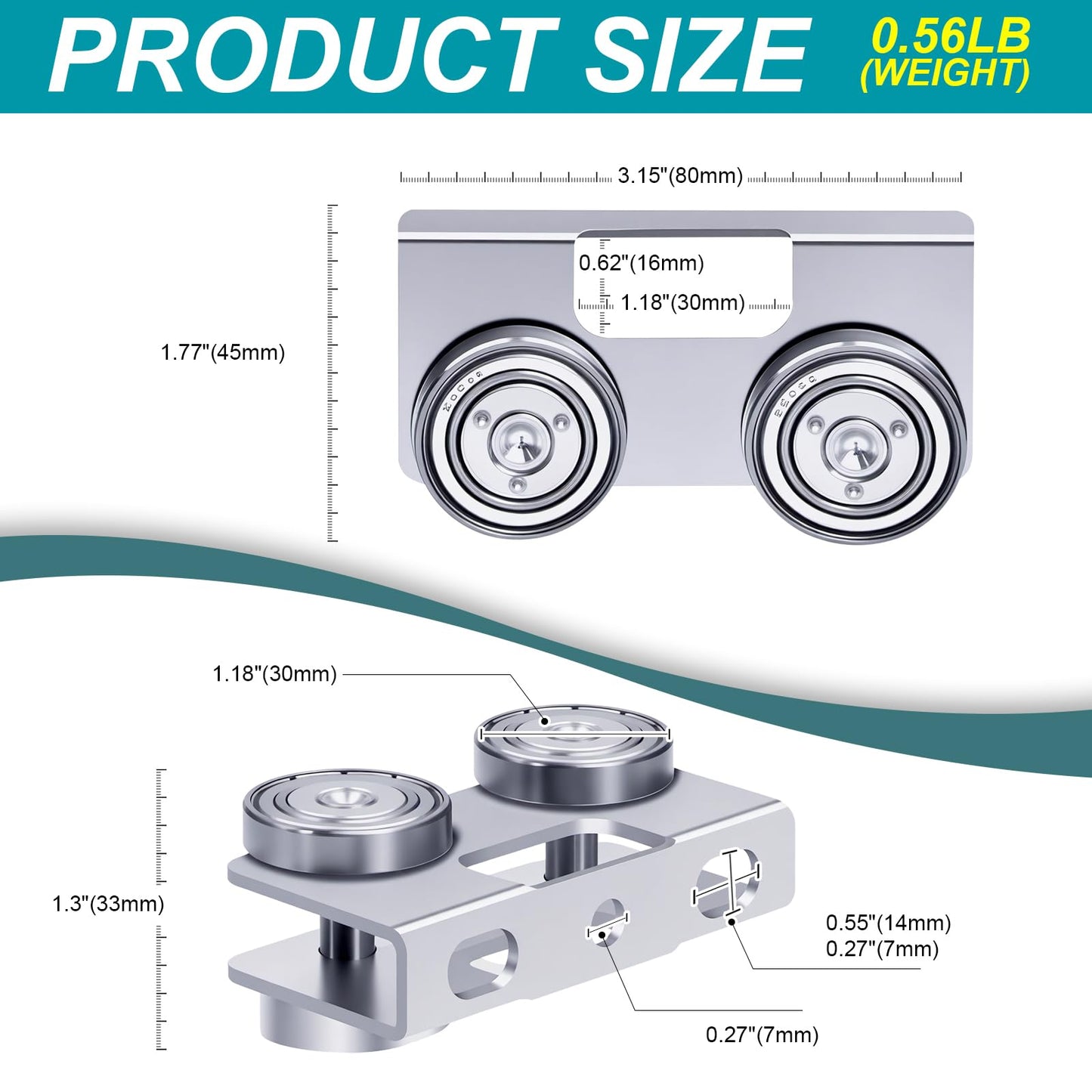 4 Wheel P2750-EG Trolley Assembly Light Duty Electric Hoist Trolley Roller for use with 1-5/8" Wide or All 1-5/8" or Taller Strut Channel,Unistrut Accessories,Superstrut,(8 Packs)