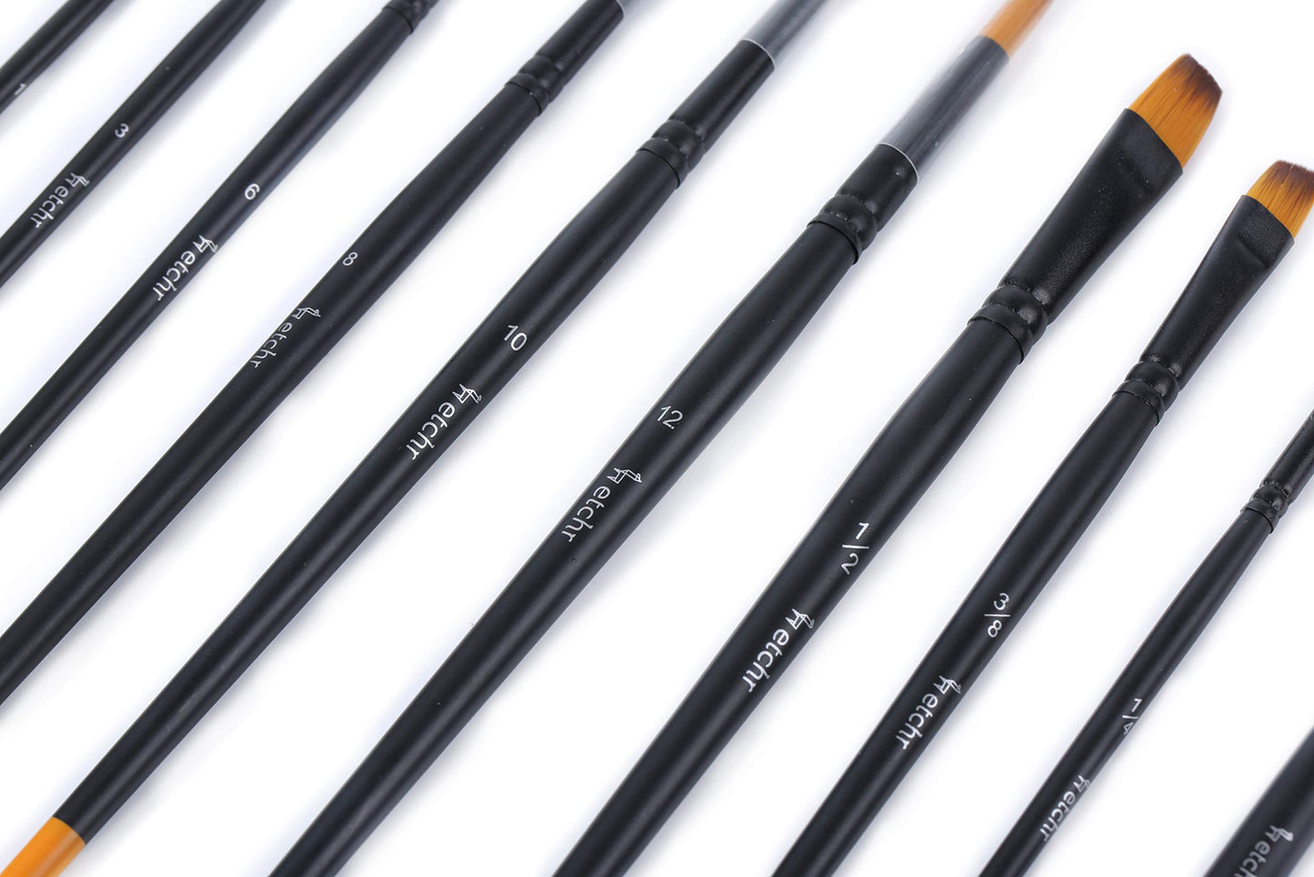 Etchr Professional Artist Paintbrushes – 10 Assorted Vegan-Friendly Watercolor Brushes in Carry Case - Quality Brush Set