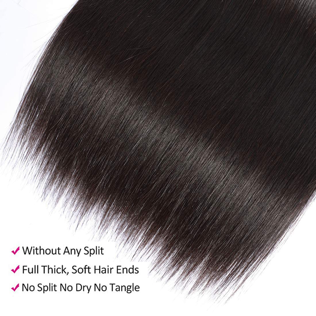 Straight Bundles with Closure Human Hair 20 22 24+18 Brazilian Human Hair Bundles with Closure Straight 100% Unprocessed Virgin Weave Hair Bundles with Closure 10A Bundles Human Hair with Lace Closure