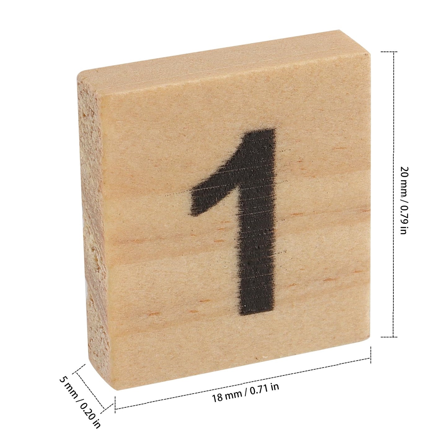 ZEONHAK 1200 PCS Small Wooden Number Tiles, Mini Wooden Number Symbol for DIY Craft, Home Decoration, Math Practise, 0.8 x 0.7 x 1/5 Inch