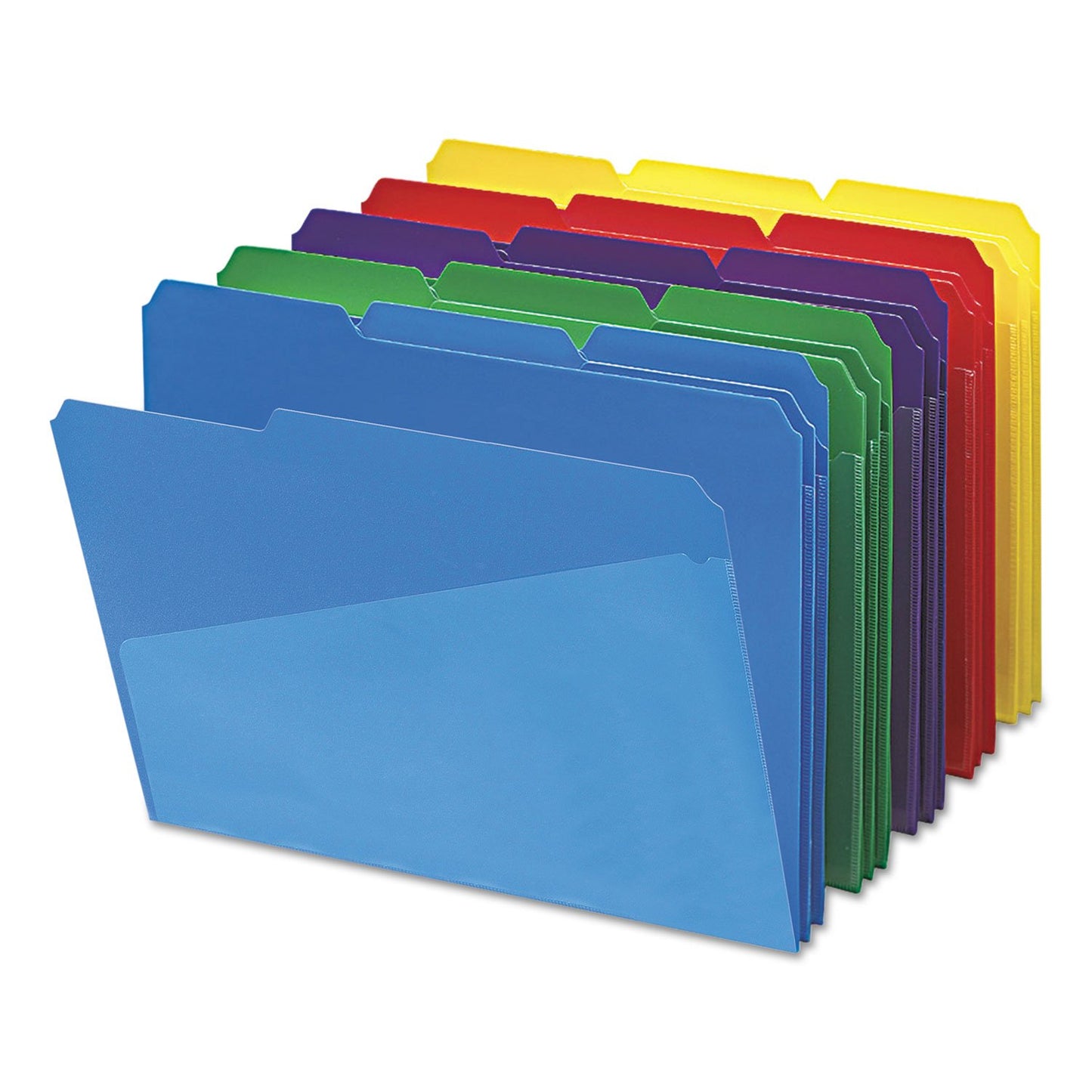 Smead Poly File Folders with Pockets, Folders for Documents, 1/3-Cut Tabs, File Folders Letter Size, Office Supplies, School Supplies, Set of 30