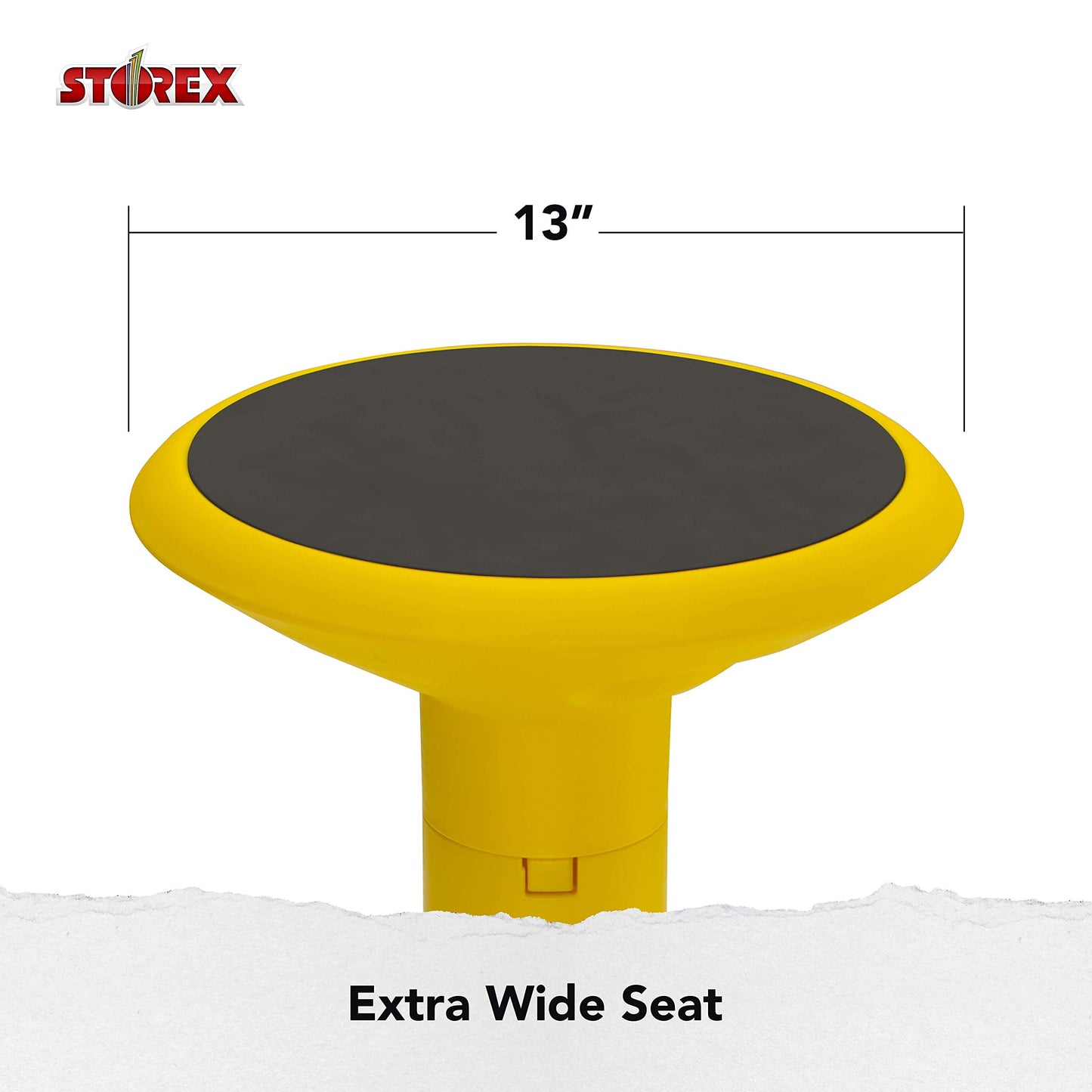 Storex Wiggle Stool – Active Flexible Seating for Classroom and Home Study, Adjustable 12-18 Inch Height, Yellow (00303U01C)