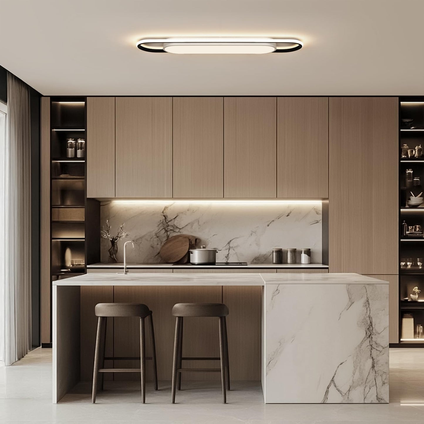 GBMEDZG 3Ft Smart LED Ceiling Lighting,50W High Brightness Linear Flush Mount Light Fixture,36.2" Dimmable Led Ceiling Lamp with Remote Control for Kitchen,Garage,Hallway,Laundry,Study Room.