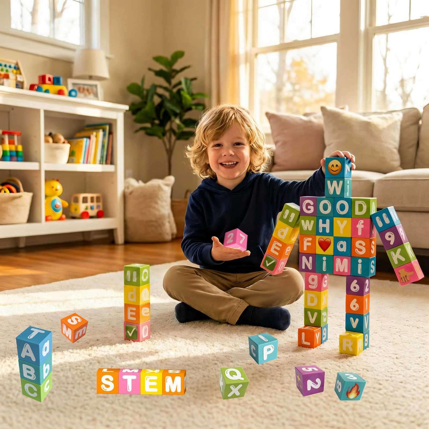 Magnetic Letters & Numbers Blocks 1 Inch Magnetic Alphablocks ABC Learning Toys Preschool Educational Gift